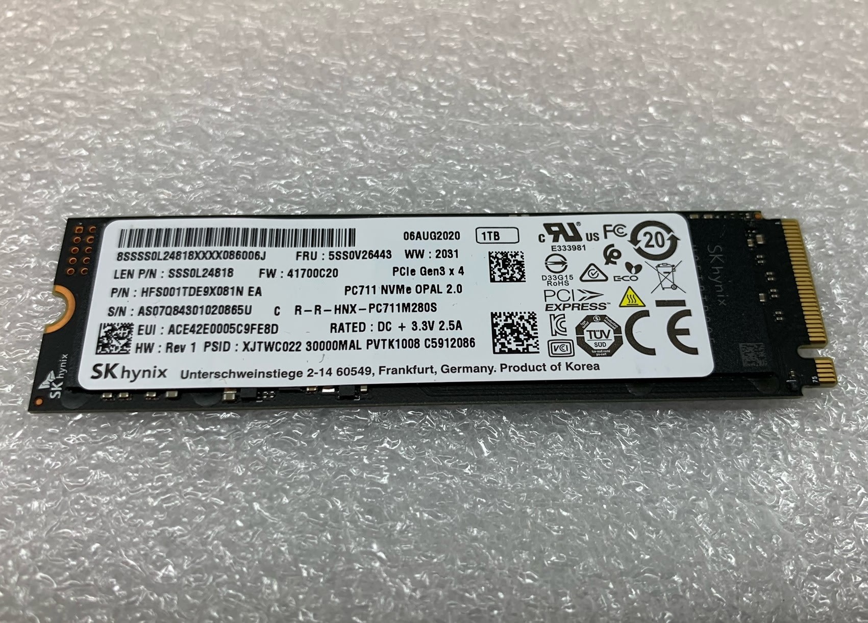 SK hynix PC711 1TB 1T Gen3 X 4】PCIe4 NVMe SSD Yahoo拍賣