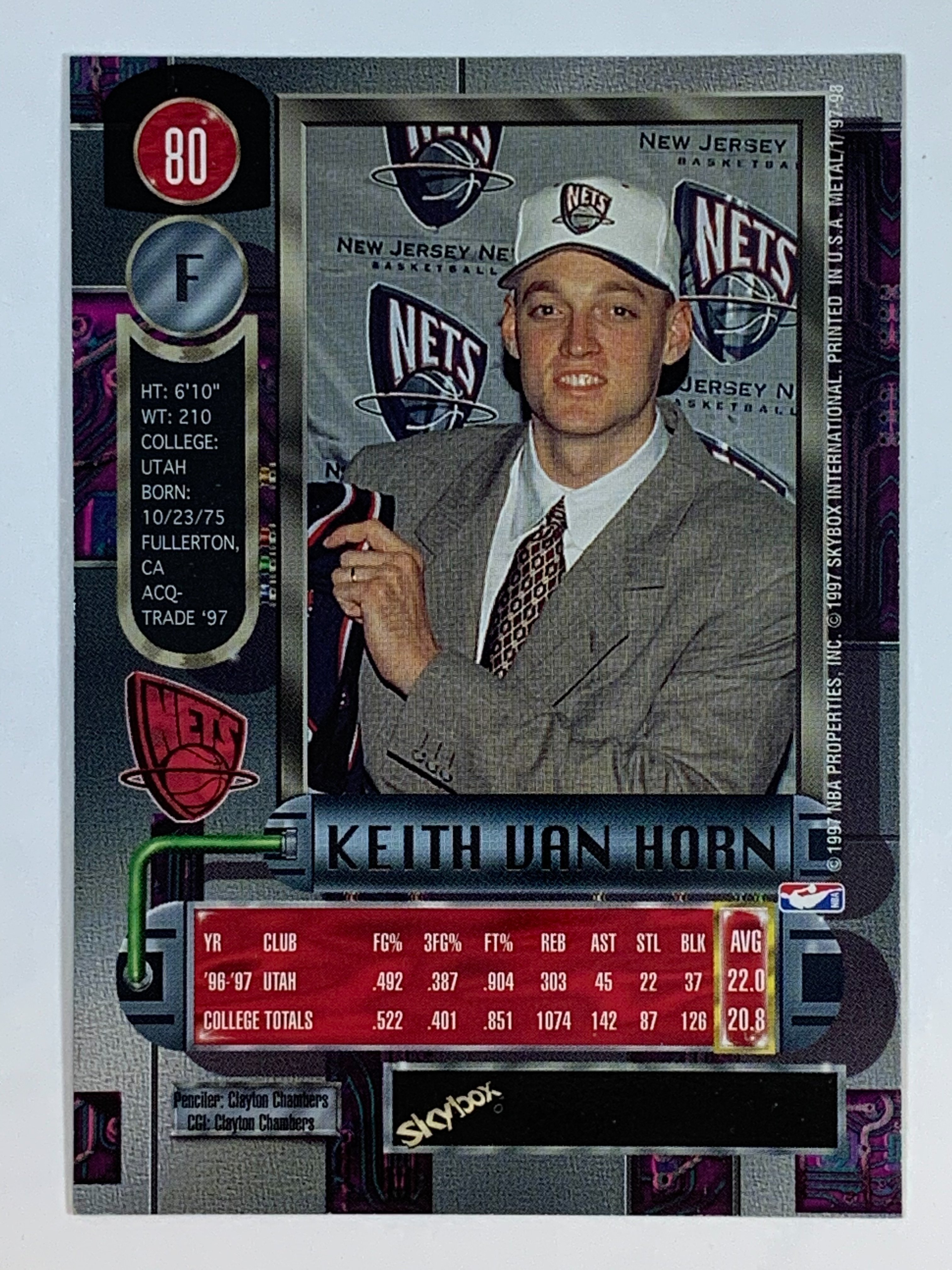 1997-98 SkyBox Metal Universe #80 Keith Van Horn RC Nets | Yahoo拍賣