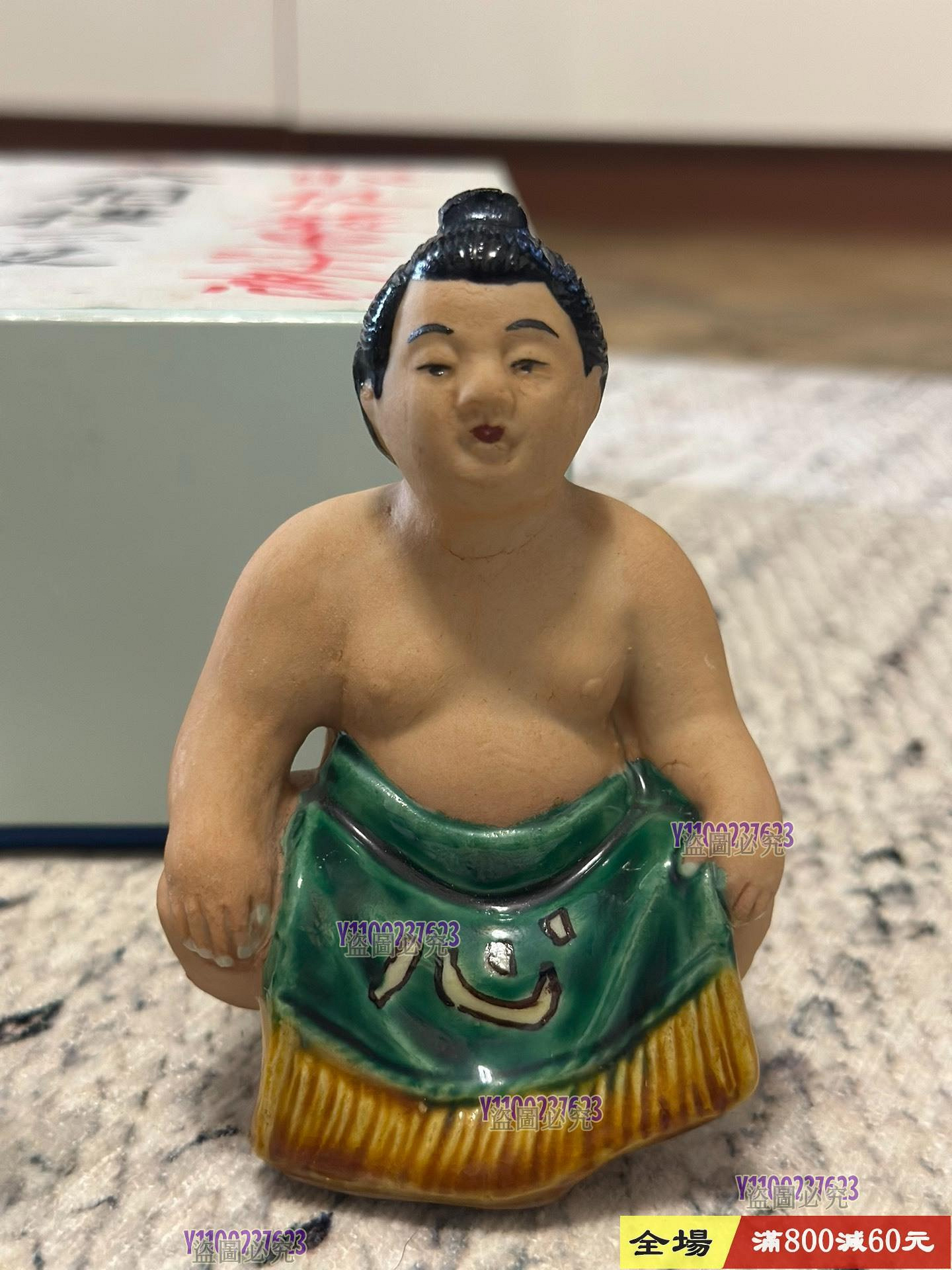 日本舶來品九谷燒八幡窯須榮義作這個窯口和作者市面看到的獅子居多人物