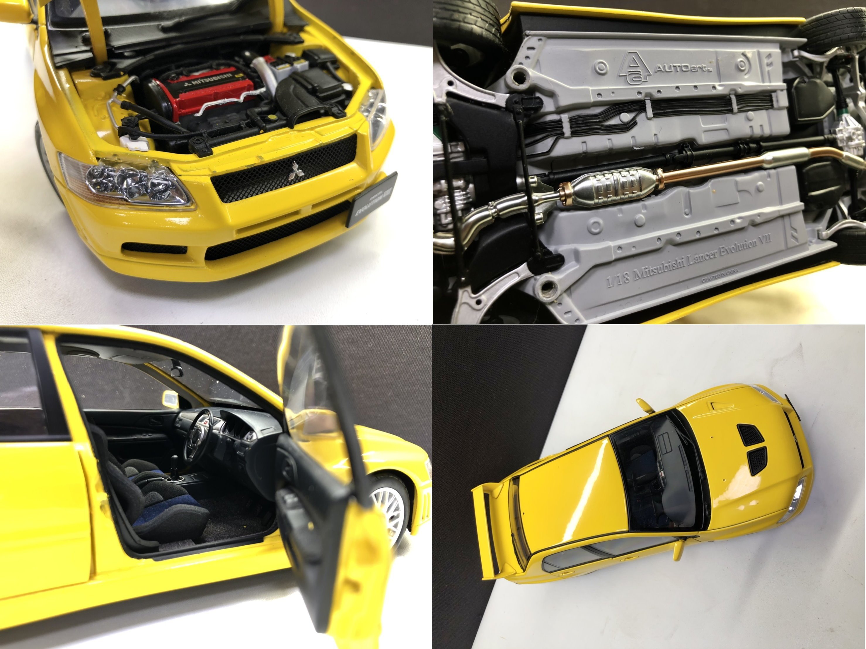 JP.com】絕版Autoart 1/18 Mitsubishi Lancer Evo VII 黃色(中古 