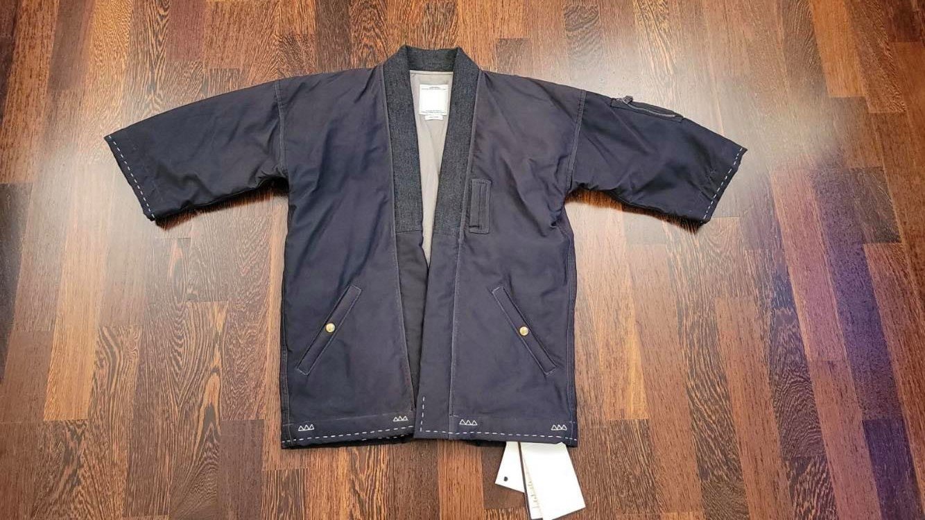 拍賣唯一】VISVIM 15AW SANJURO KIMONO DOWN JKT 泥染初代羽絨道袍藝人 