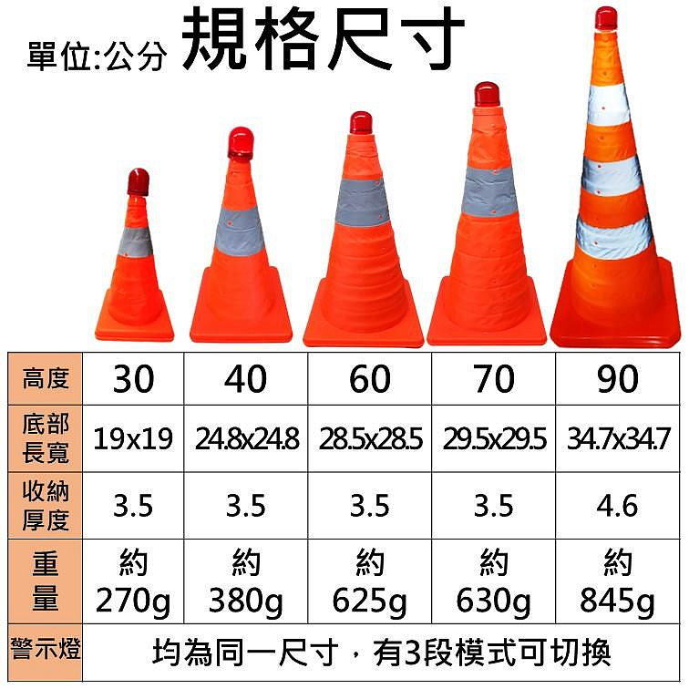 40公分三角錐角錐交通錐伸縮路錐警示錐伸縮三角錐折疊三角錐伸縮