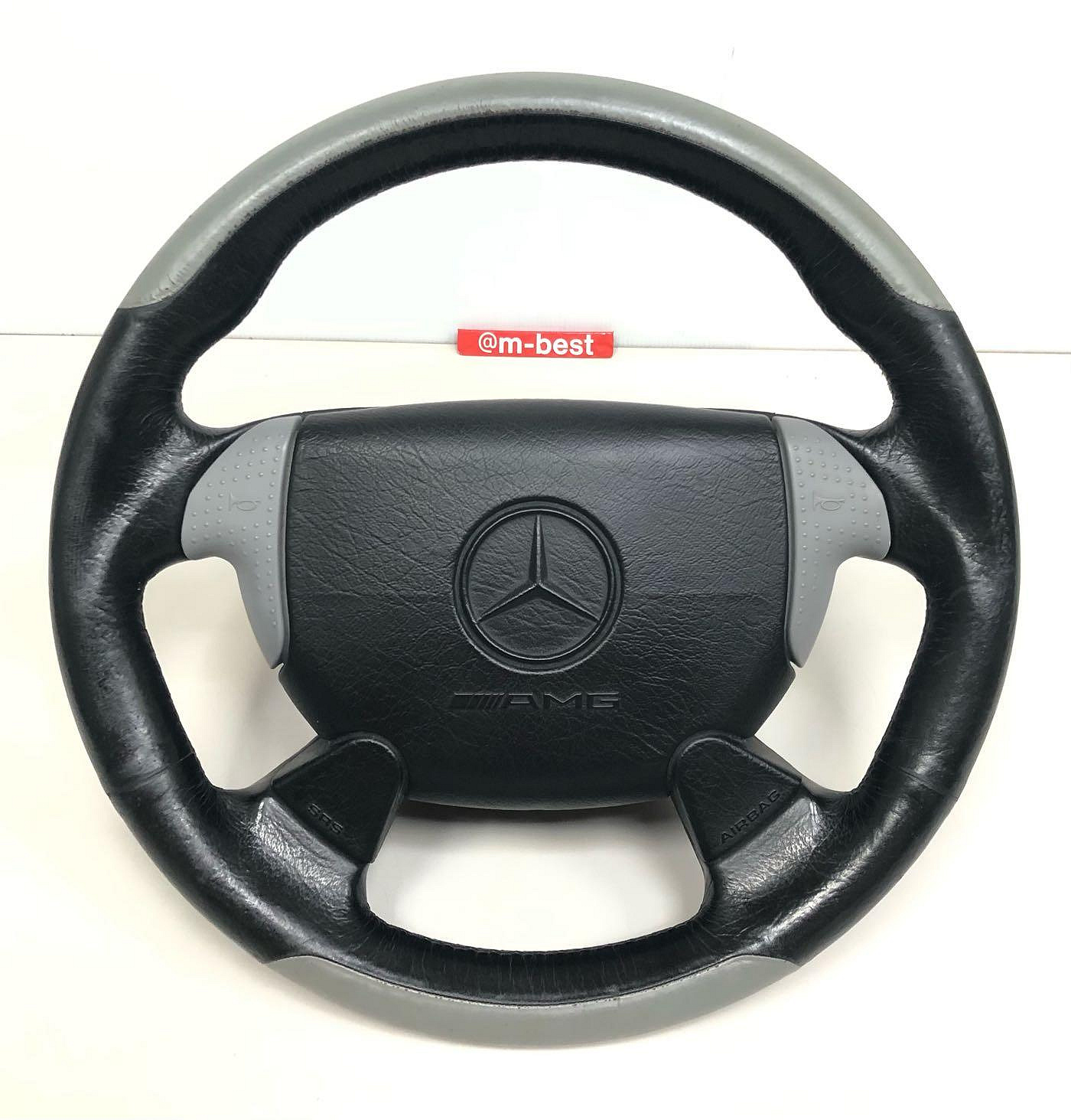 正品 AMG C36 W202 S202 W210 S210 C208 W208 R170 黑灰 (後期車) 跑車 方向盤 + 安全器囊 變形蟲 (2號)