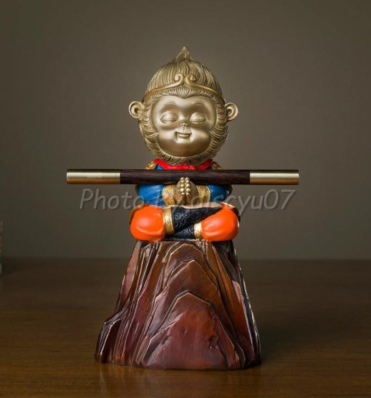 黃銅Q版彩繪孫悟空齊天大聖美猴王居家擺件裝飾擺飾| Yahoo拍賣