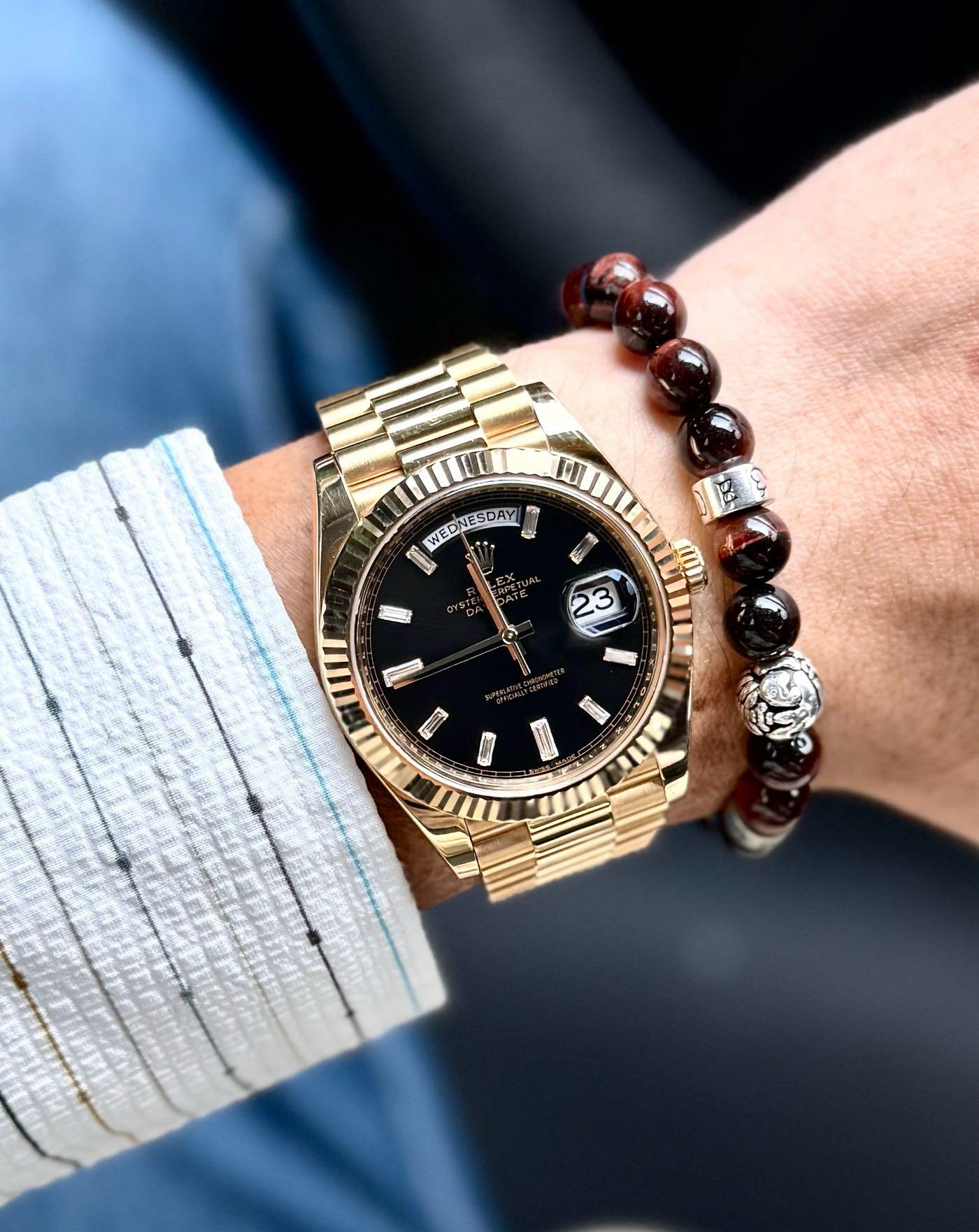 (Sold藏家已交流)Rolex勞力士Day-date 40 18k黃金 228238 黑冰糖 2017年全套全長（228235 128238 118238）