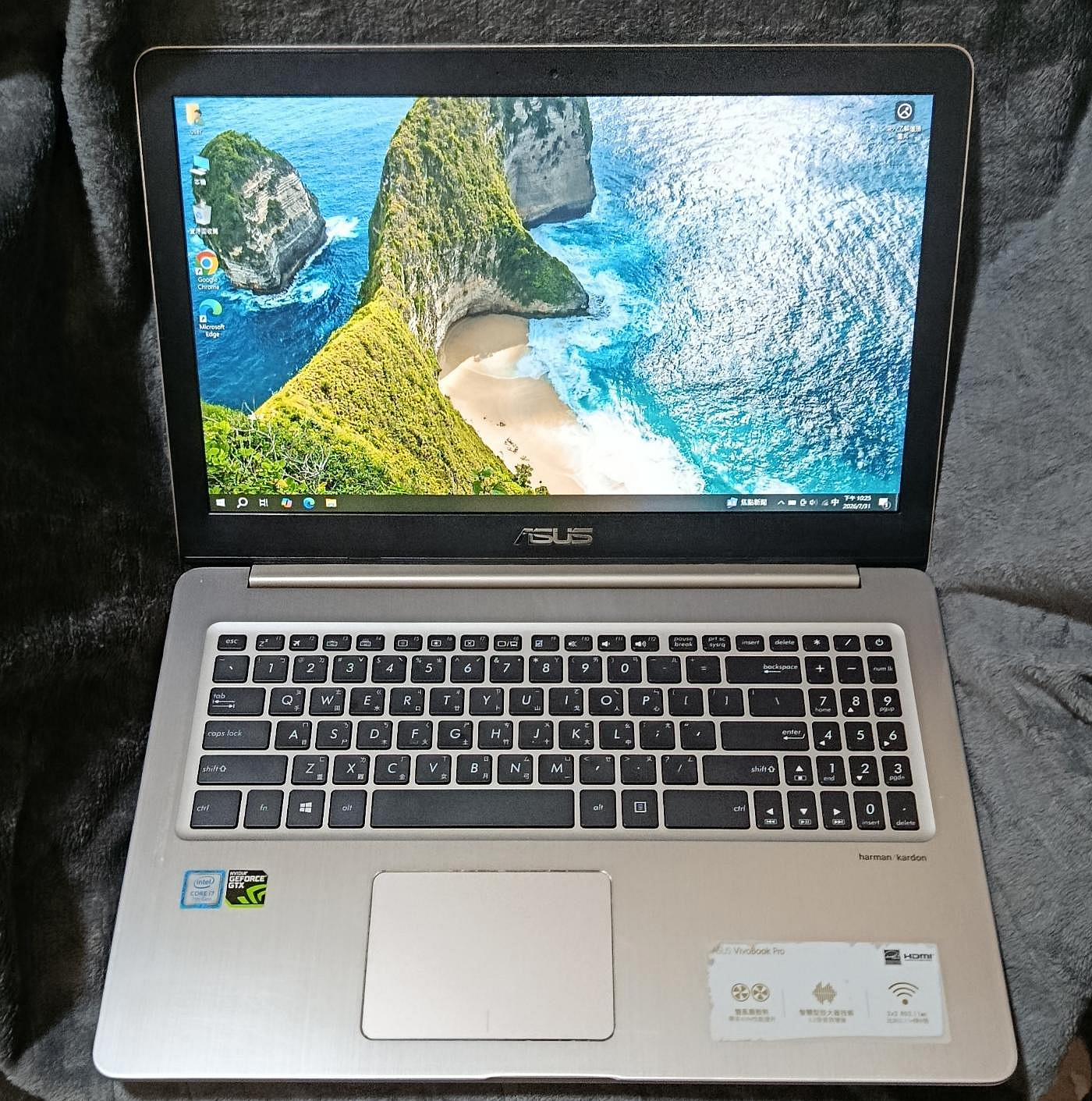 華碩 asus 15吋筆記型電腦 M580V/i7-7700HQ/GTX1050 獨顯/二手筆電