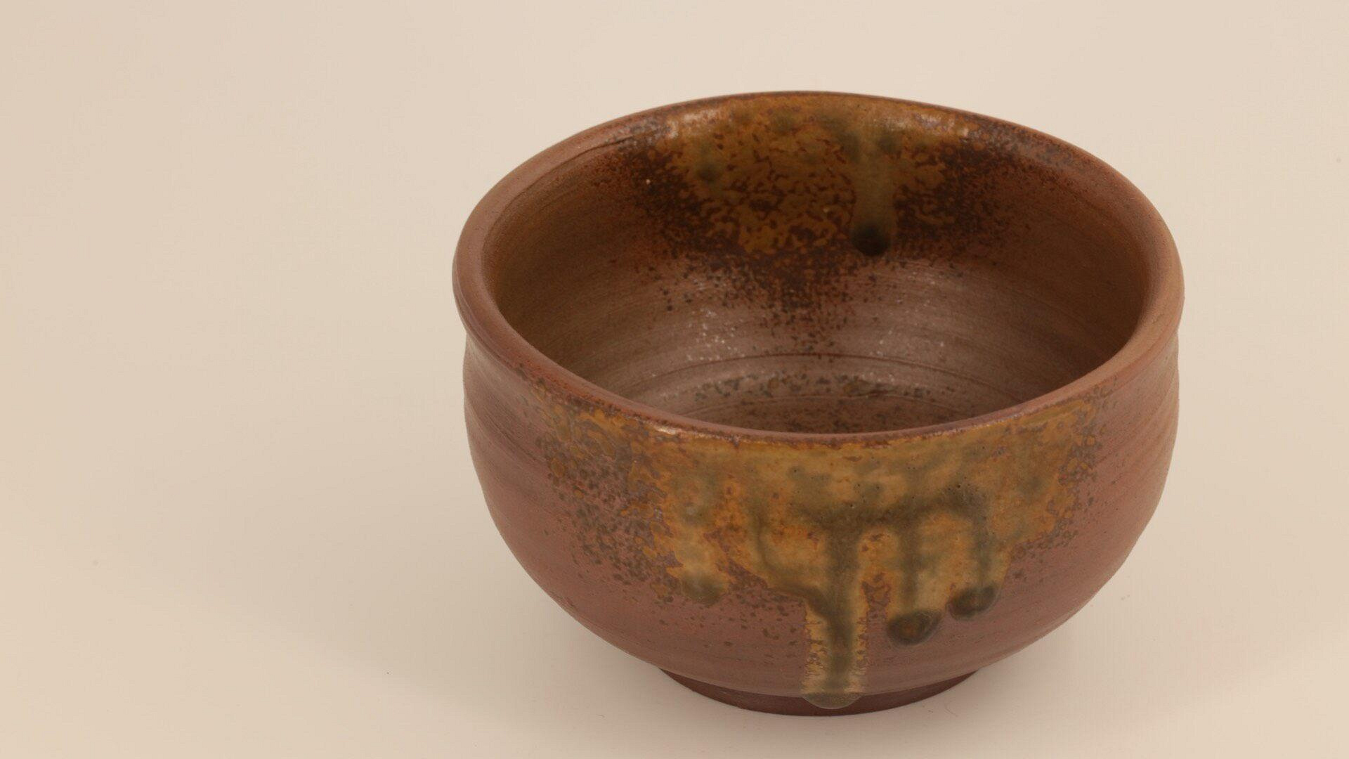 人間国宝 金重陶陽 備前茶碗 分銅印「備前焼中興の祖」 m96 金重陶陽 作 ～
