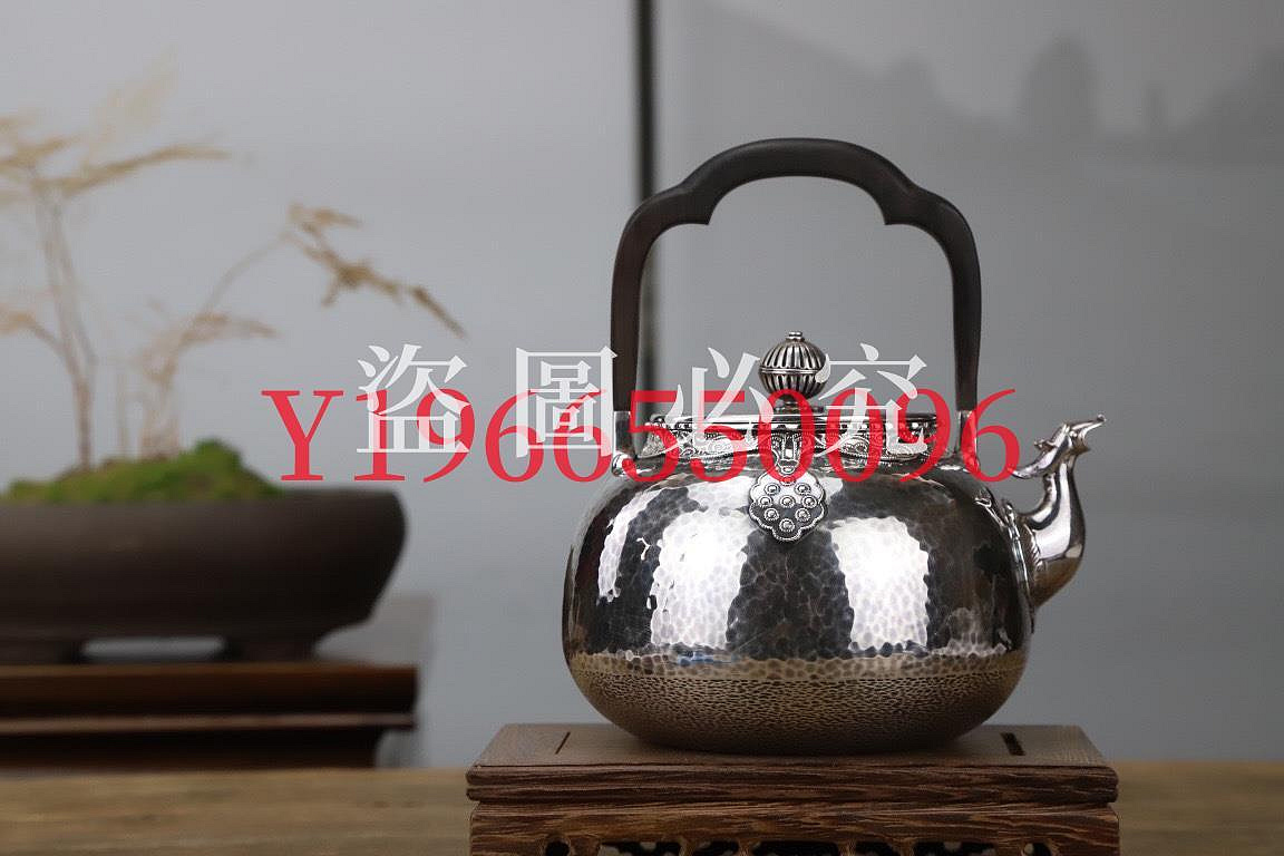 銀壺波斯獸口銀壺純銀999 純手工打家用燒水煮茶銀壺純銀煮茶銀壺云肩紋