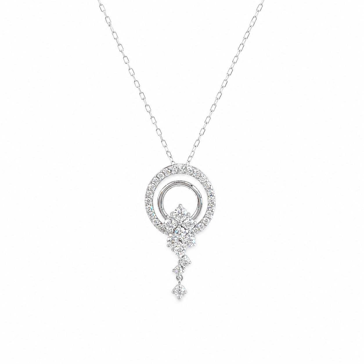 109337 大千典精品 秦老闆 流當品 天然鑽石項鍊 經典圓圈設計 簡約可愛 鉑金 可調式項鍊