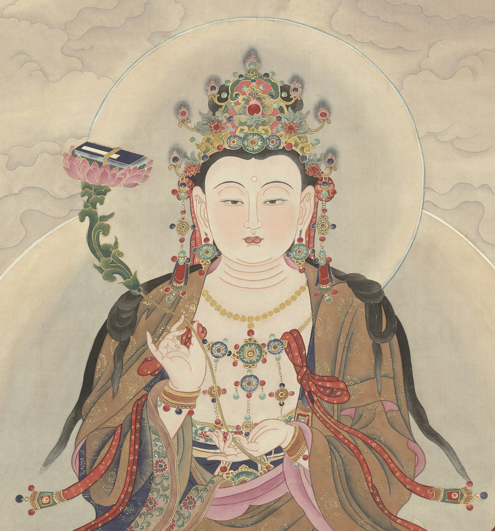 普賢菩薩佛像佛畫媲美唐卡仿古畫工筆畫國畫掛軸水墨畫佛教藝術品Buddha