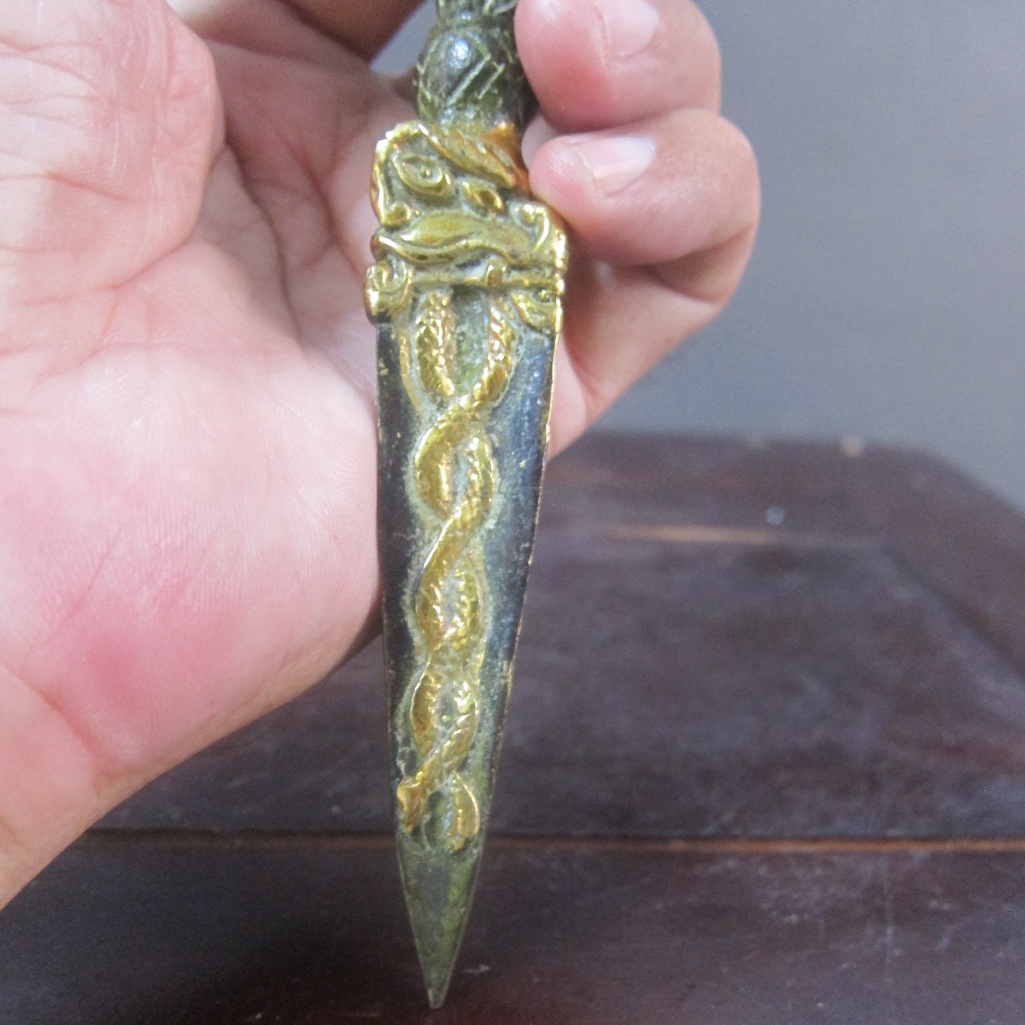 蕃薯糖}早期精緻造型*法器銅雕金剛降魔杵*金剛杵(860)招財開運