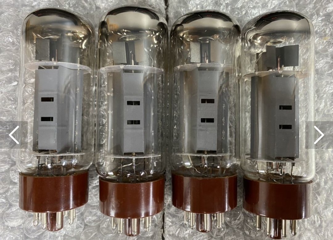 真空管14.TRI製テスラE34L (6CA7=EL34) 真空管2本元箱付綺麗です2只
