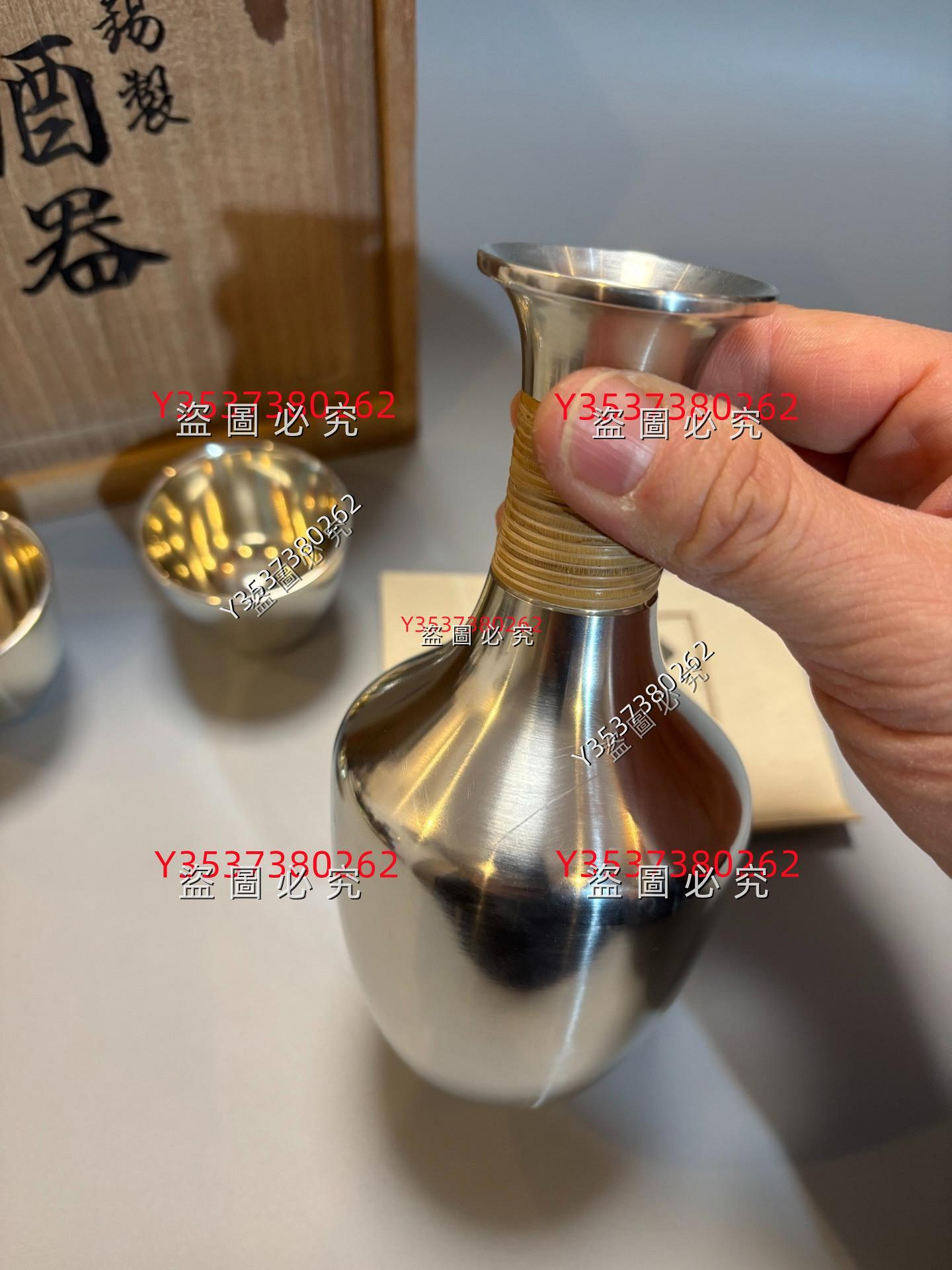 「點銅乾茂自造」古錫製，清時代 迴流老錫茶葉罐乾茂號造點銅小號抹茶粉罐