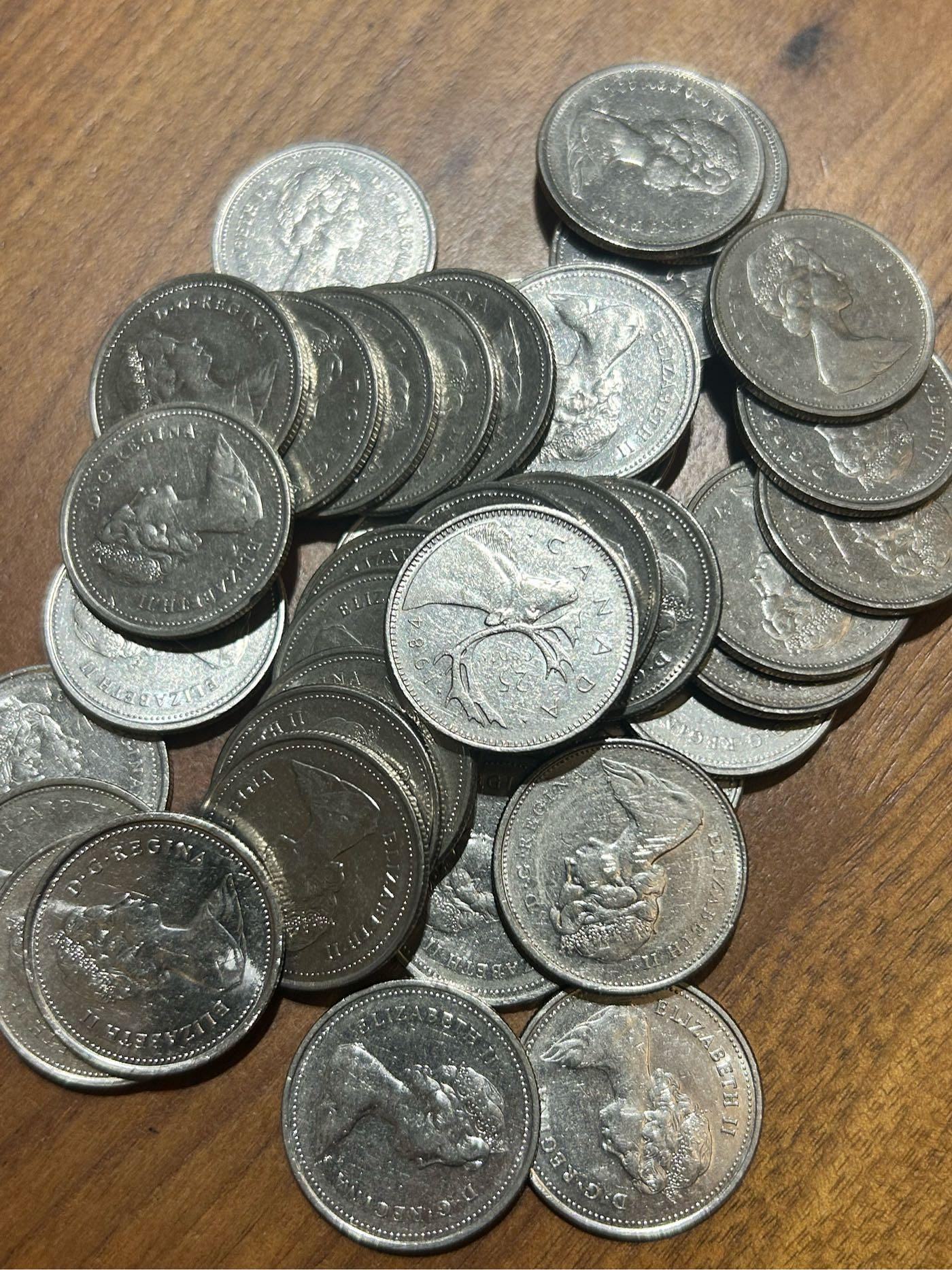 H2Shop】加拿大Canada 加幣25分cents 1968-1978年伊莉莎白二世女王馴鹿圖案鎳幣錢幣硬幣| Yahoo拍賣