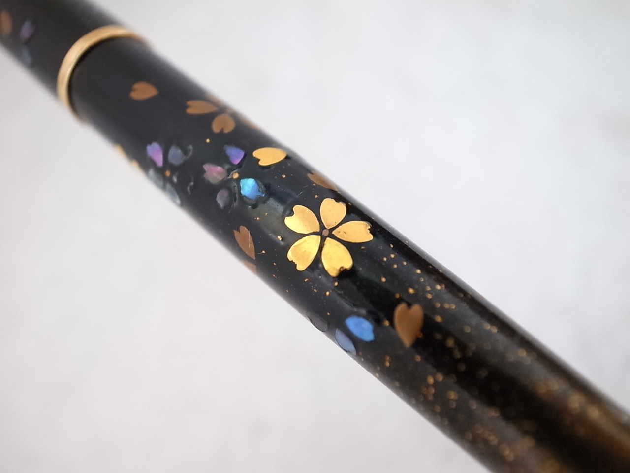 AC798 罕見的60s 百樂日本製研出高蒔繪螺鈿櫻吹雪有創作者花押(7成新