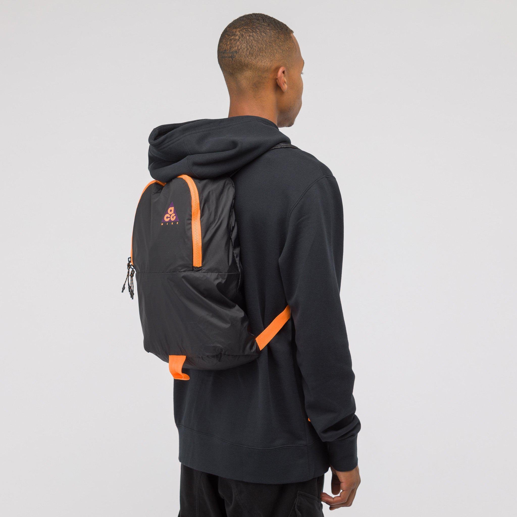 CodE= NIKE ACG PACKABLE BACKPACK 防水針織後背包(黑橘)BA5841