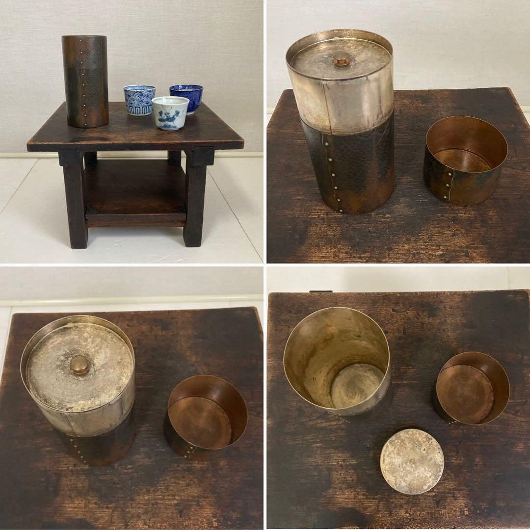 玉川堂茶筒鎚起銅器鎚目茶道具復古| Yahoo拍賣