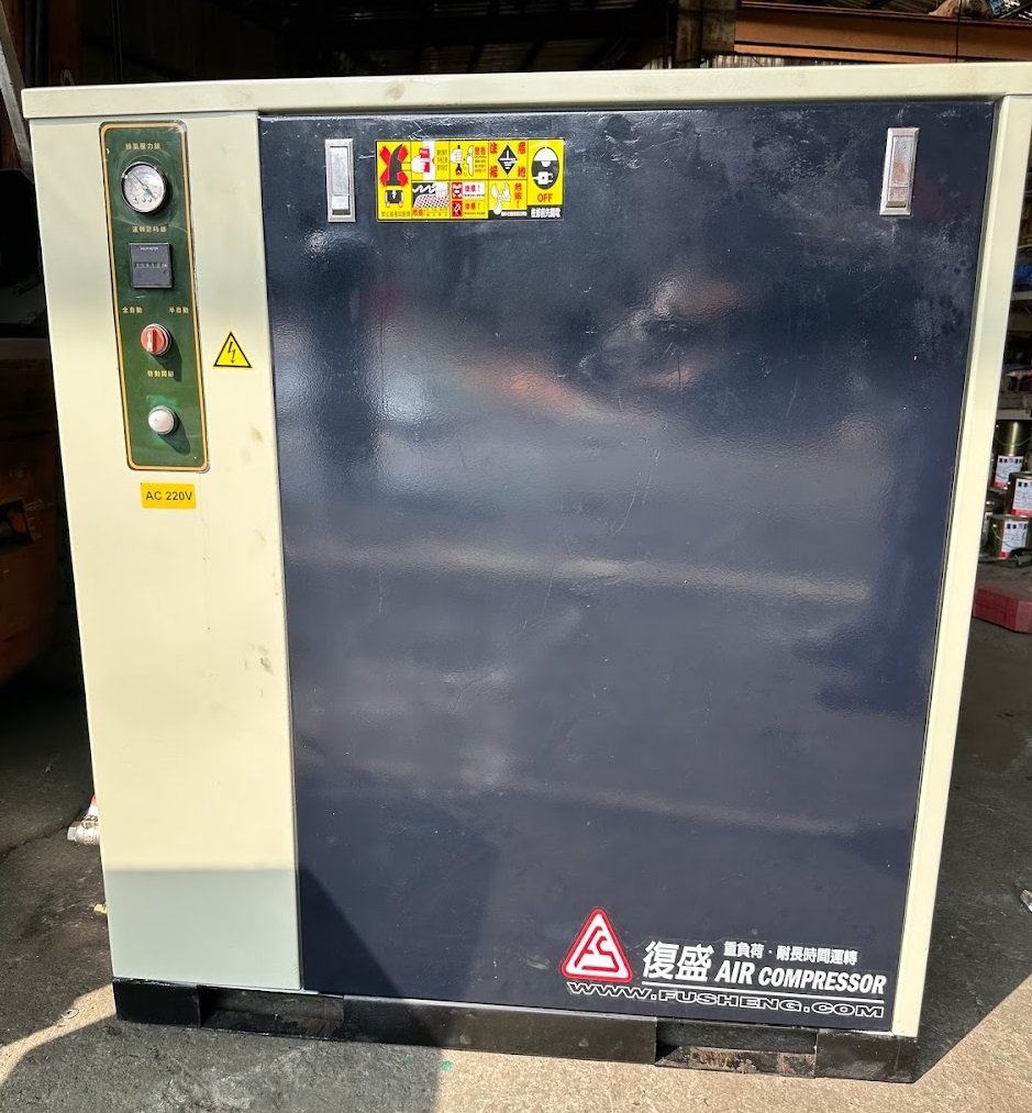 空壓機三相220V.靜音壓機.10馬靜音空壓機.10HP中古靜音空壓機.二手靜音空壓機.復盛空壓機.整套含主機/乾燥機/