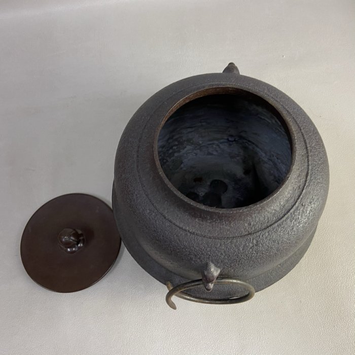 釜師 清光作 鉄瓶 共箱 鐵瓶 佐藤清光 在銘 老日本名釜師 佐藤清光造