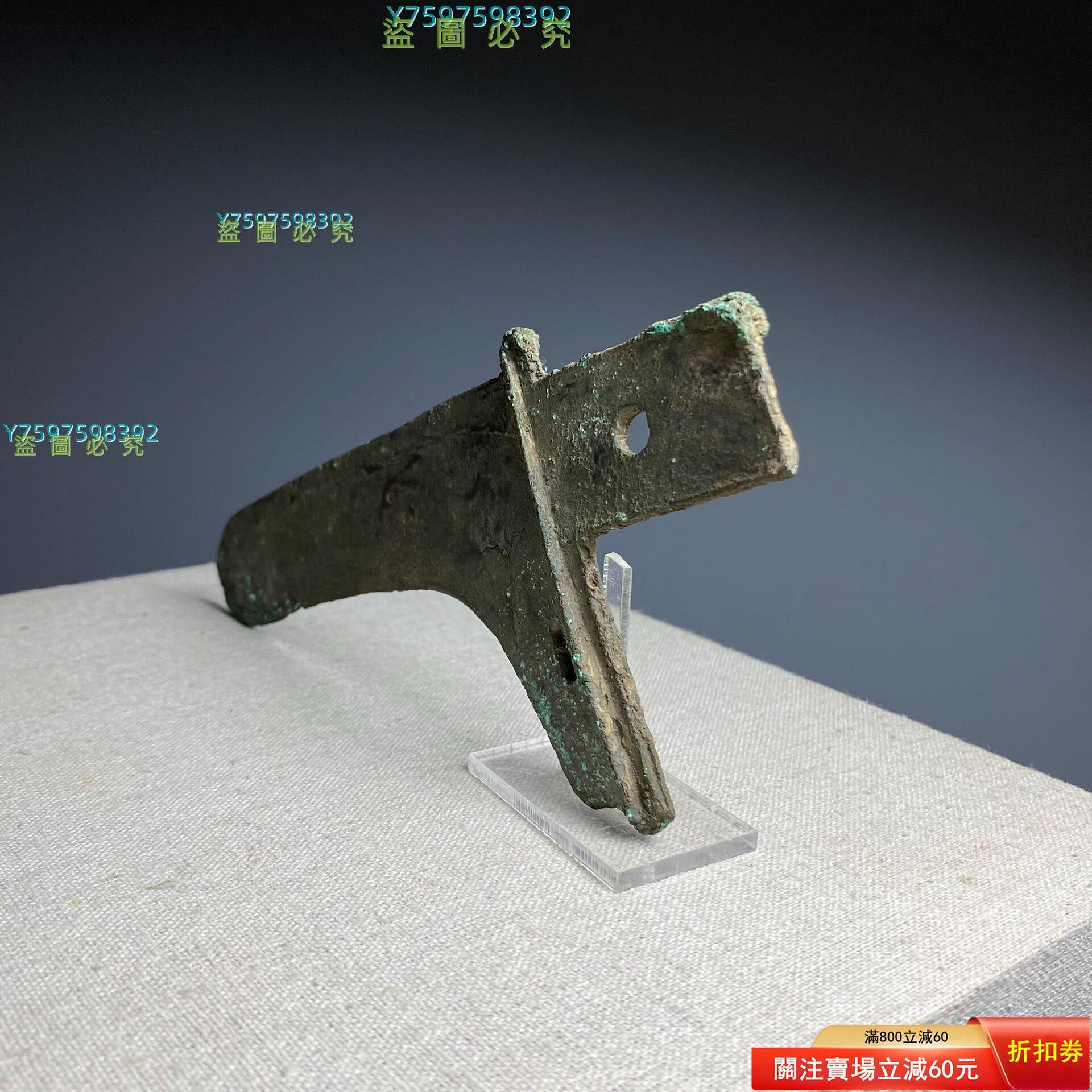 鰐口，江戶時代，古銅製，重約1100克 西周青銅戈h14 長18.8cm，重152g，厚重實戰兵器，邊緣有一點發銹二手