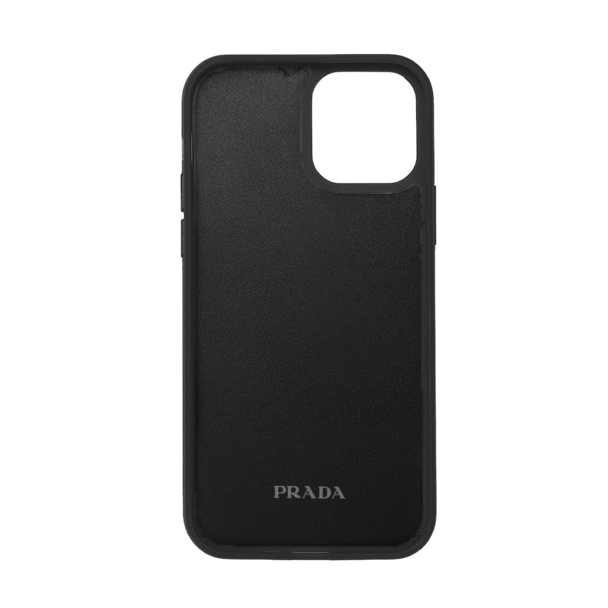 全新真品代購] PRADA 三角LOGO 黑色皮革iPhone 12 / 12 Pro 手機