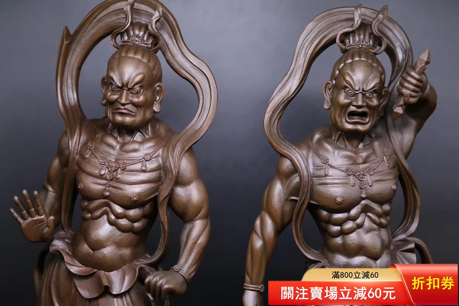 高村光雲　【仁王尊像】ブロンズ製　阿吽と吽形の一対 金剛力士像 日本佛造像古美術作品高村光云先生原型《蠟型鑄銅制金剛力士像》阿吽吽
