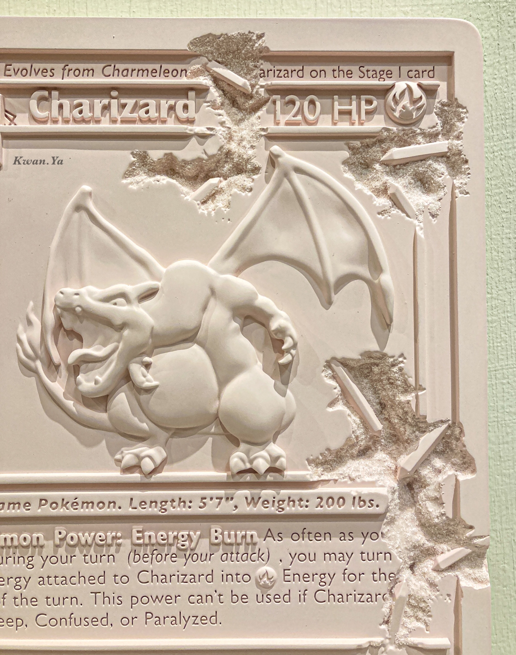 arsham pokemon card NANZUKA, CRYSTALIZED MEW CARD (WHITE) dimensional sculpture that embodies the artists fictional archaeology aesthetic Limited to 500 pieces worldwide]