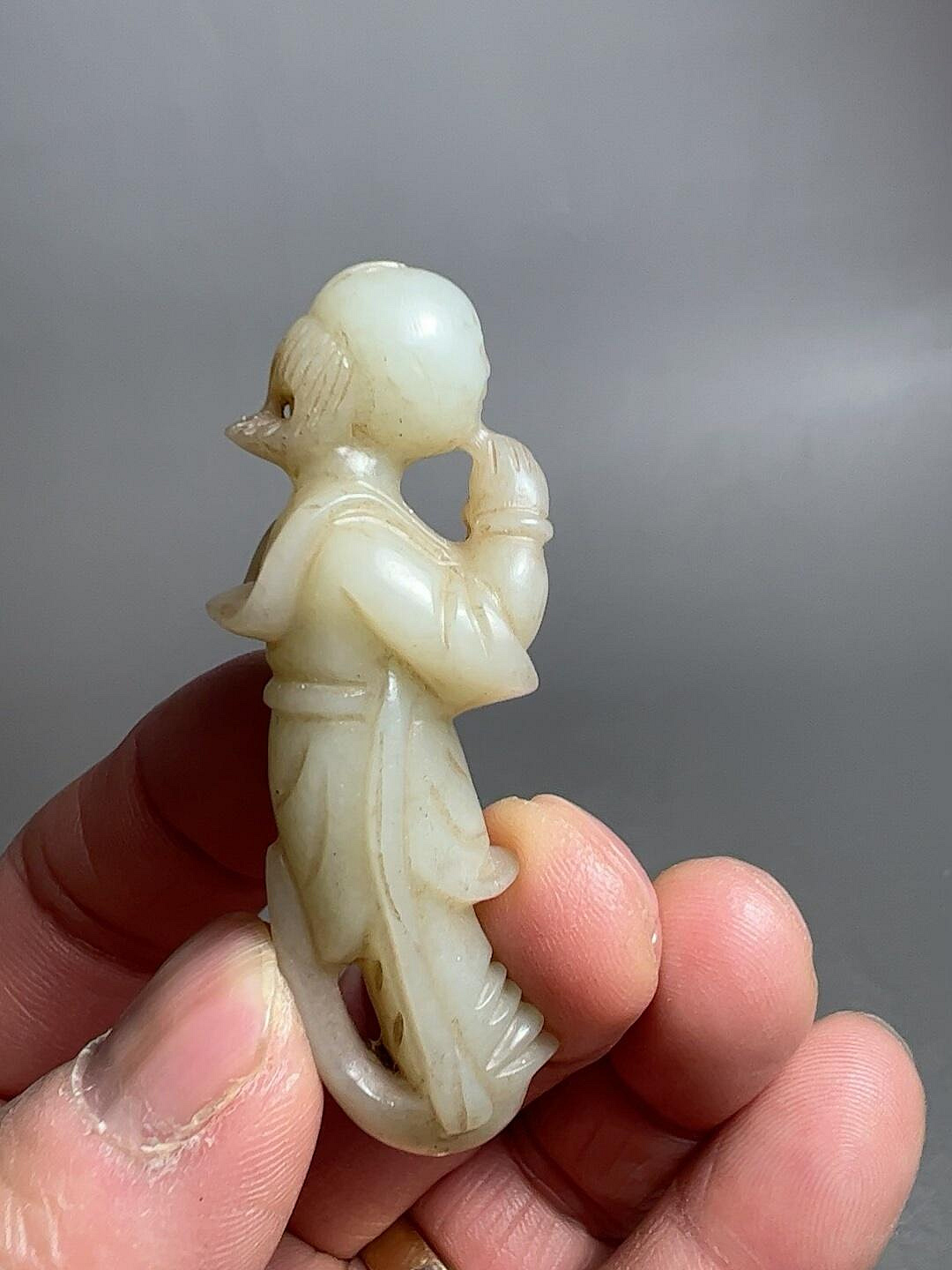 宋遼和闐玉童子，包漿厚重油潤，高5.6cm，重17.2g，嚴選推薦。收藏級