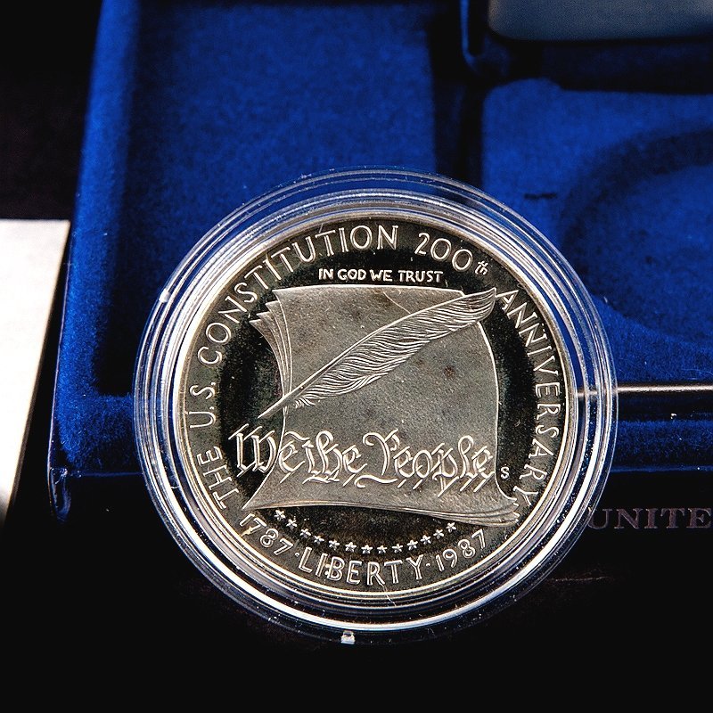 1987年 アメリカ 米国憲法200周年 プルーフ 1ドル銀貨 未開封 古銭買取