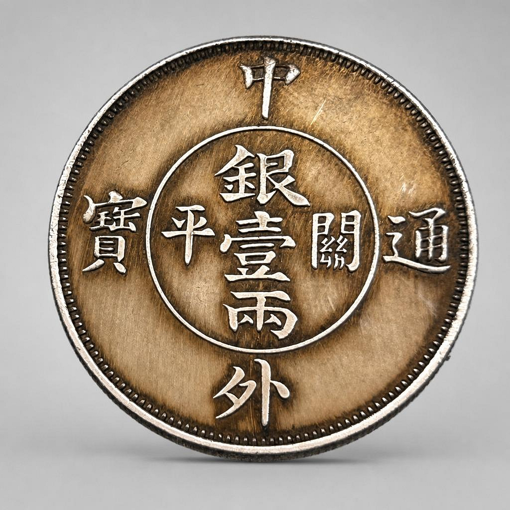 旧家蔵出し 中国古錢 中文通寶 開平銀壹兩 銀貨 純銀保證 銀元 銀幣 古