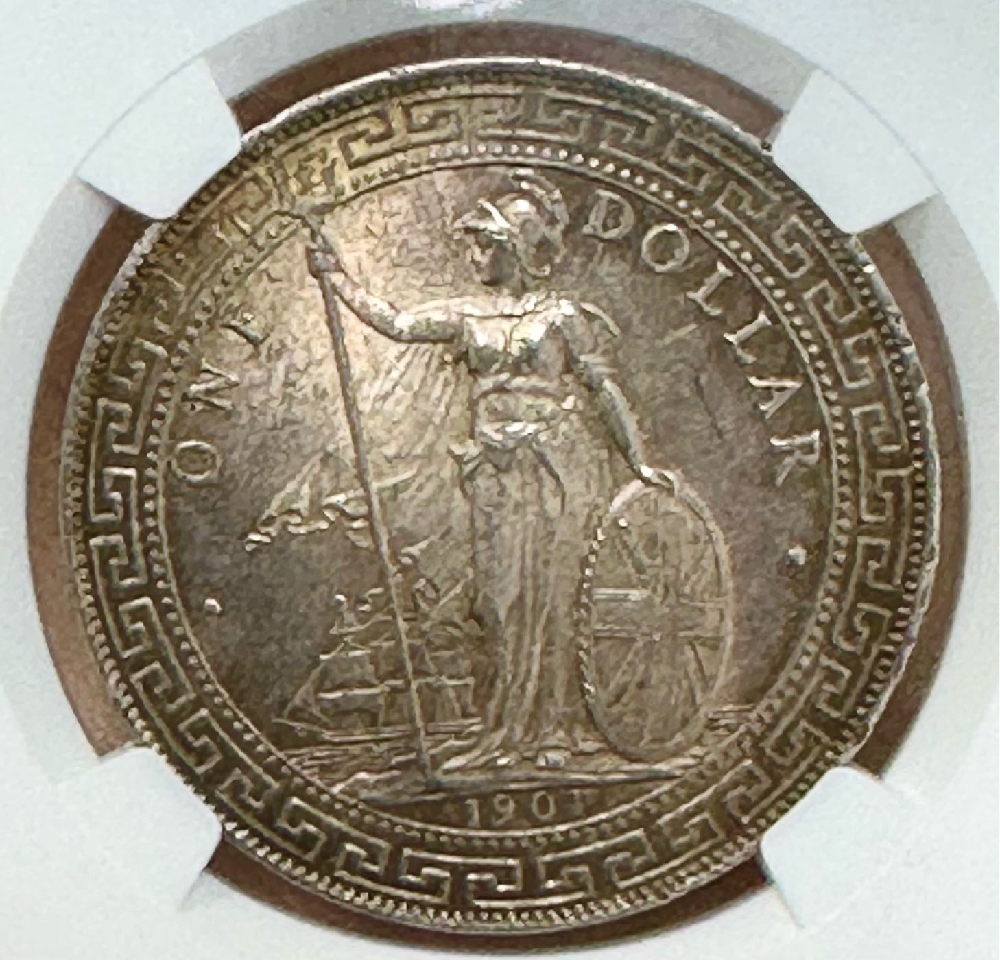 1901年站洋B記英屬香港貿易銀壹圓NGC MS63 包漿極美高分稀少NGC更高分