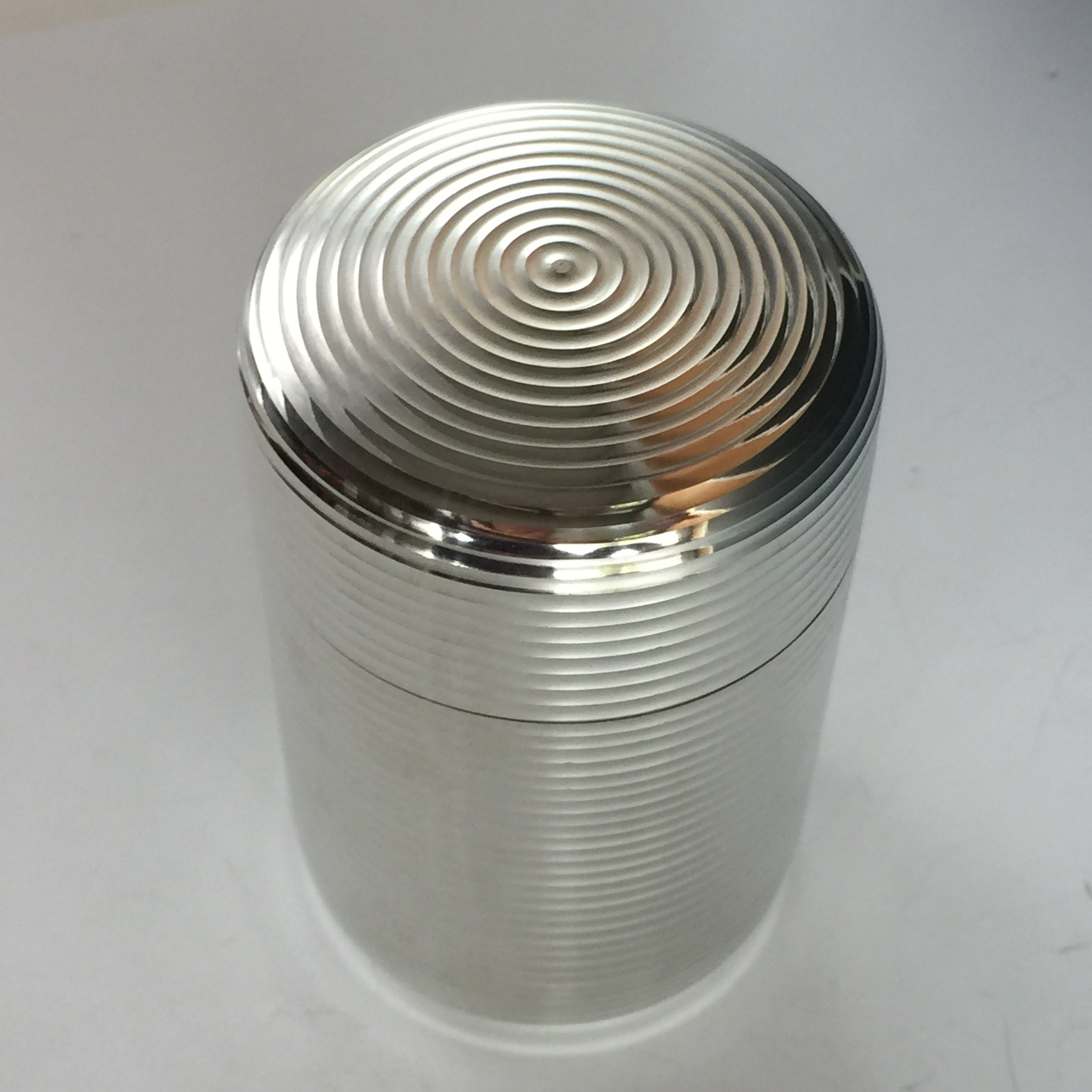 松果坊】日本金工『本錫乾茂號造』螺紋錫罐錫茶入錫茶葉罐日本茶道具