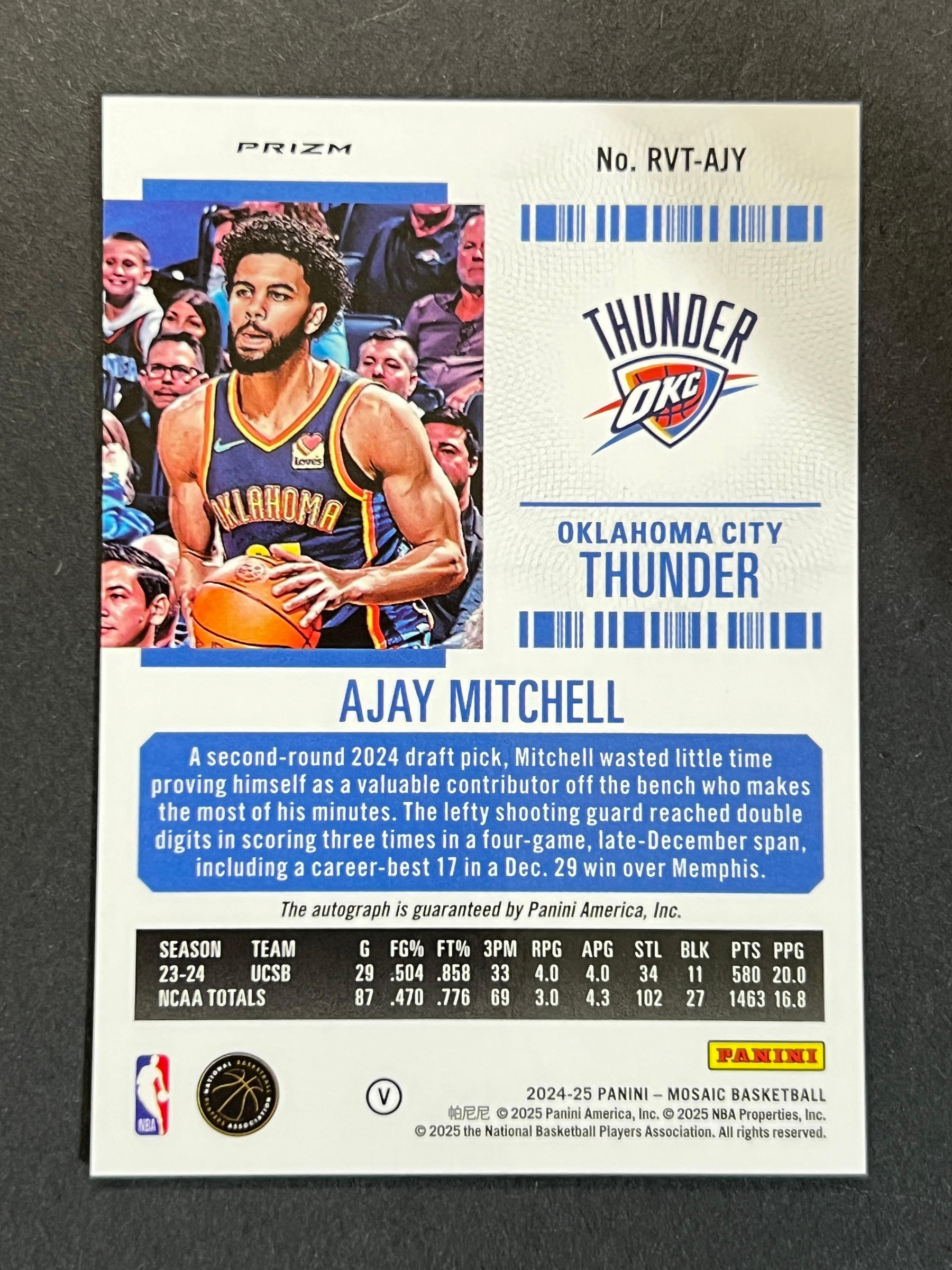 Ajay Mitchell 簽名AUTO MOSAIC 馬賽克2024-25 新人RC 379 | Yahoo拍賣