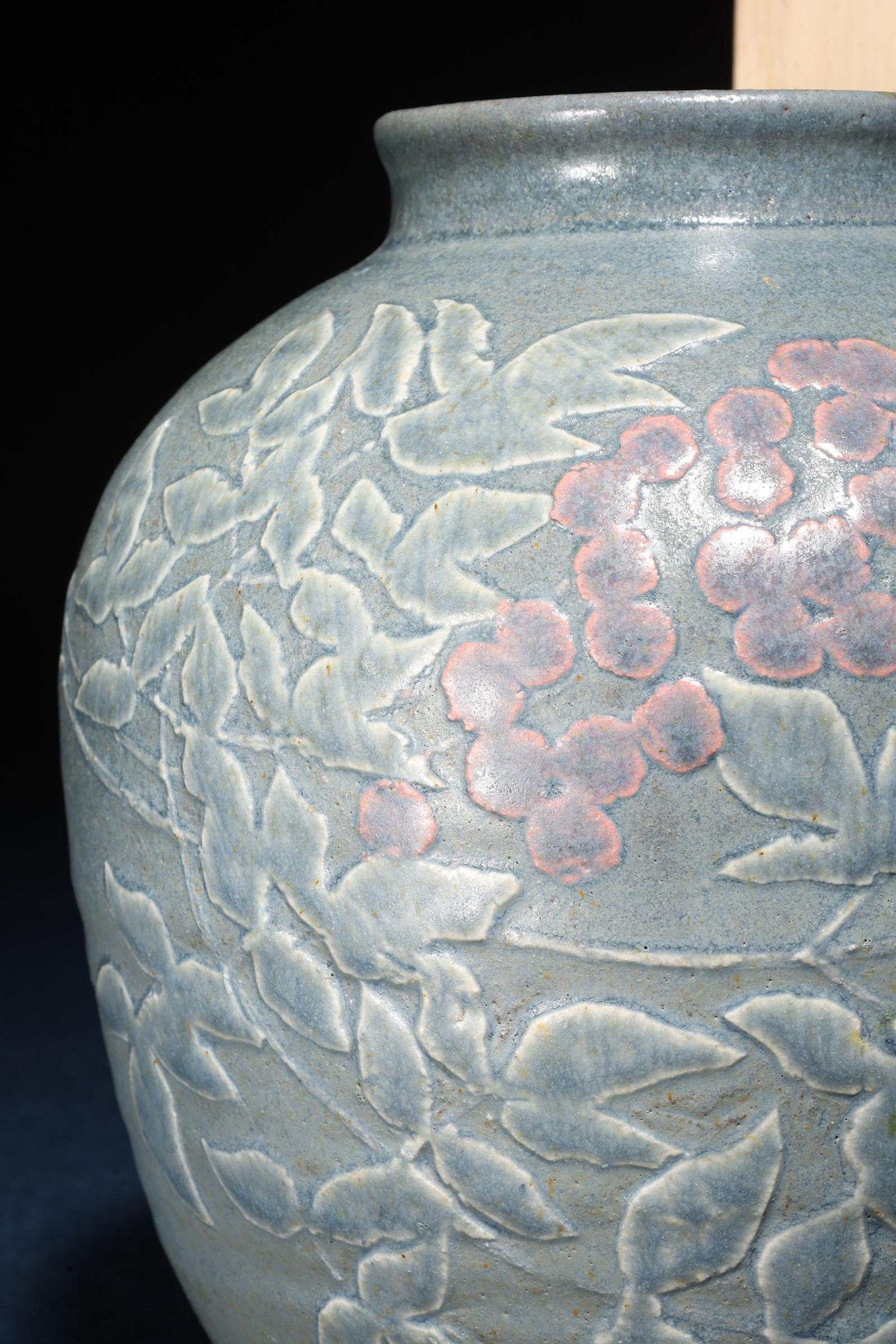 9/26結標名家金常清手造紫陽花大罐BDI0552 -花道侘寂插花花藝花學花瓶