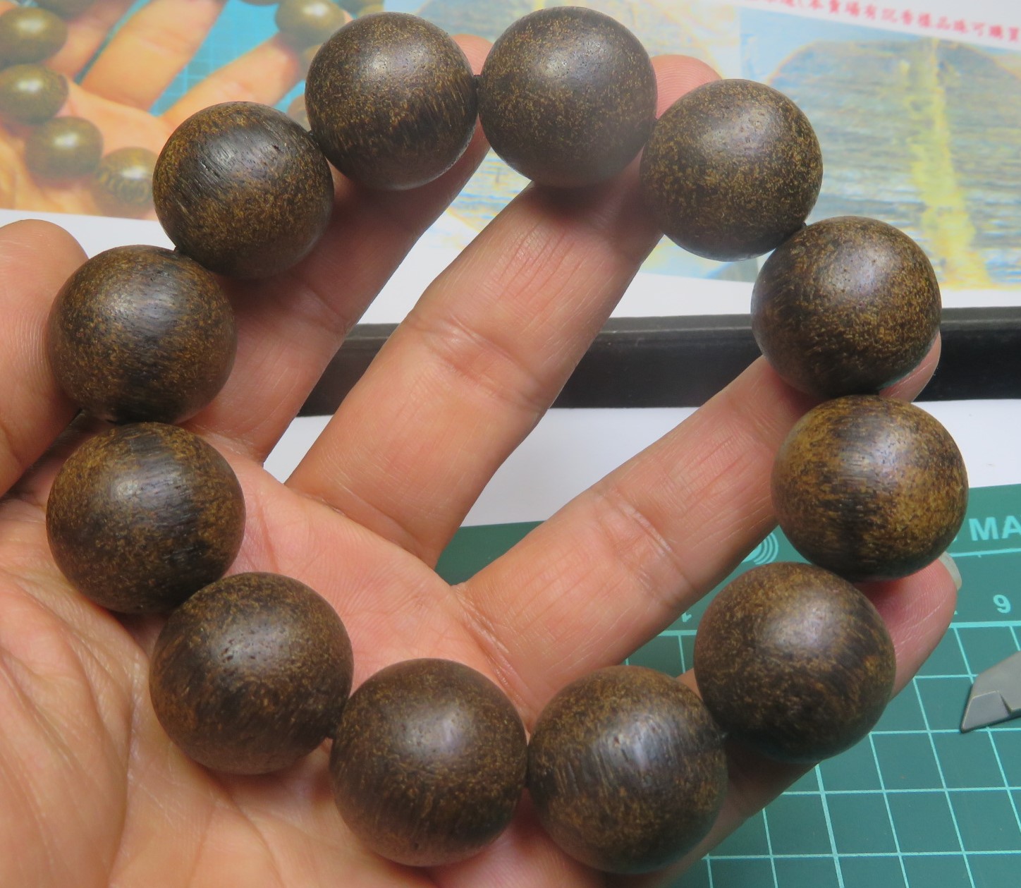 12R3手鍊20mm約51克柬埔寨菩薩奇楠沉香棋楠沉水級老料沉香油脂豐富花香