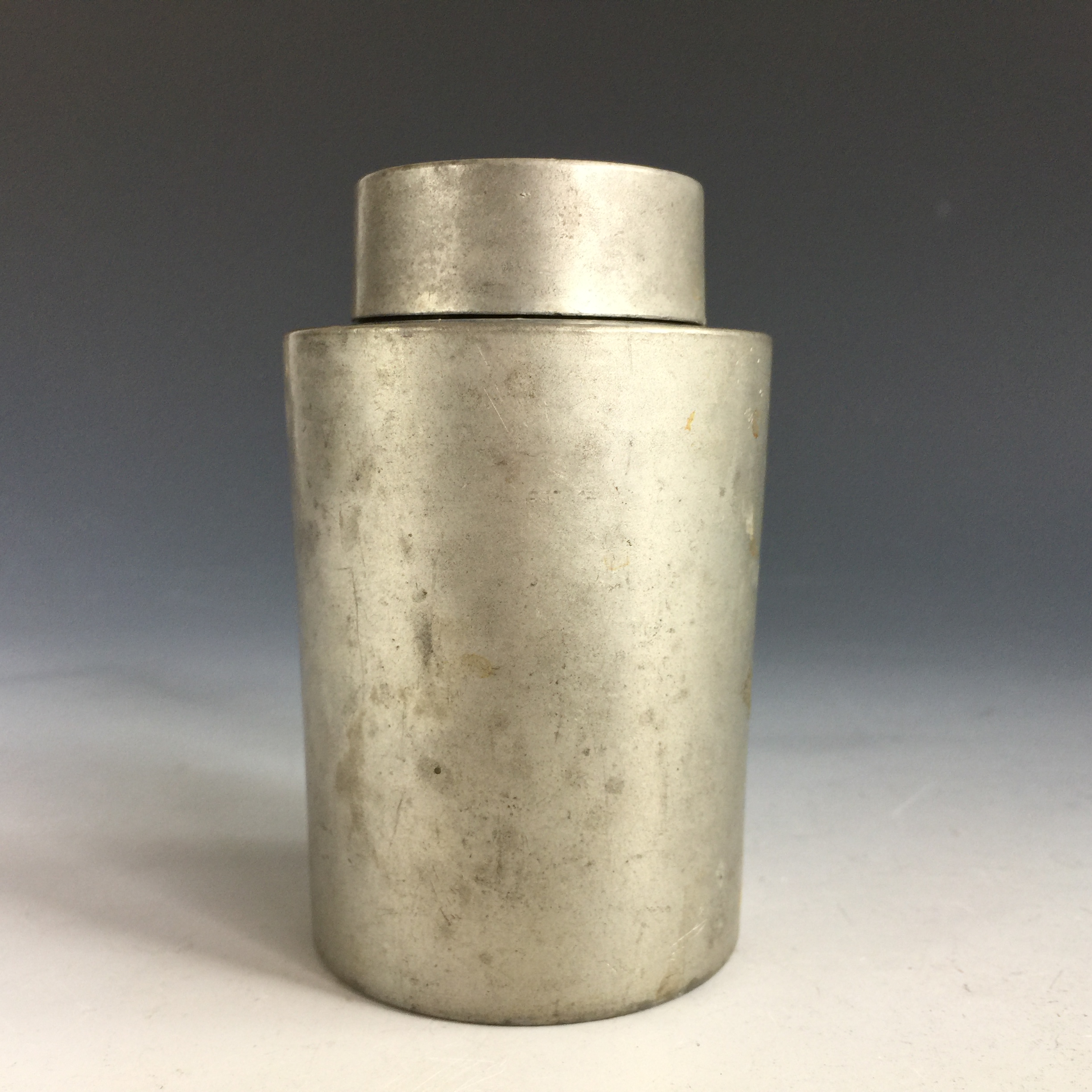 松果坊】日本煎茶道具老錫器『瑞春』造古錫罐錫茶入錫茶葉罐錫茶