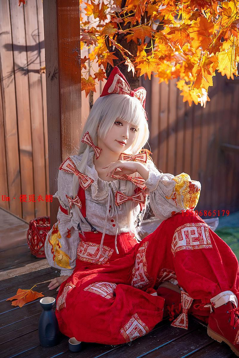 森森仙コスプレ東方Project コスプレ藤原妹紅 コスプレ衣装ウィッグ