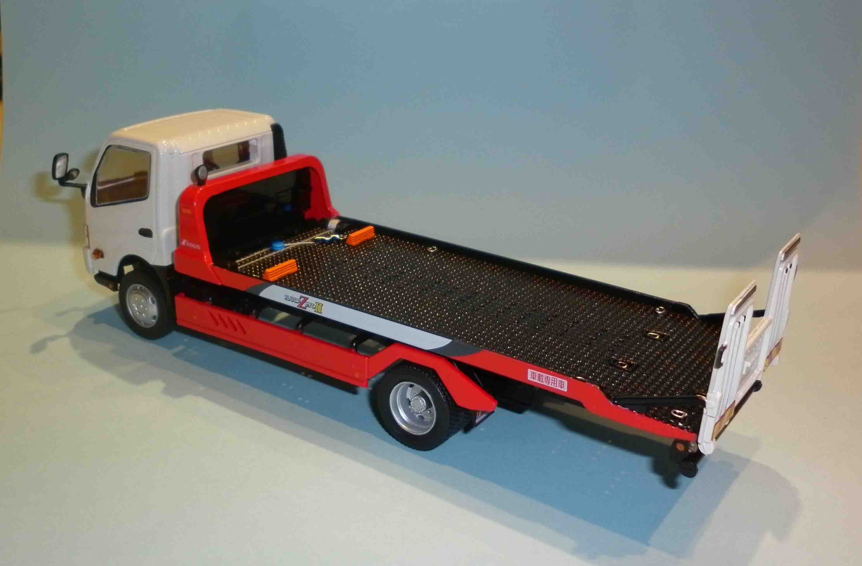 ミニカー HINO DUTRO KYOKUTO FLATOP Zero II Kyosho 1/43 Hino Dutro Kyokuto Flatop Zero II 拖吊車全新現貨白色
