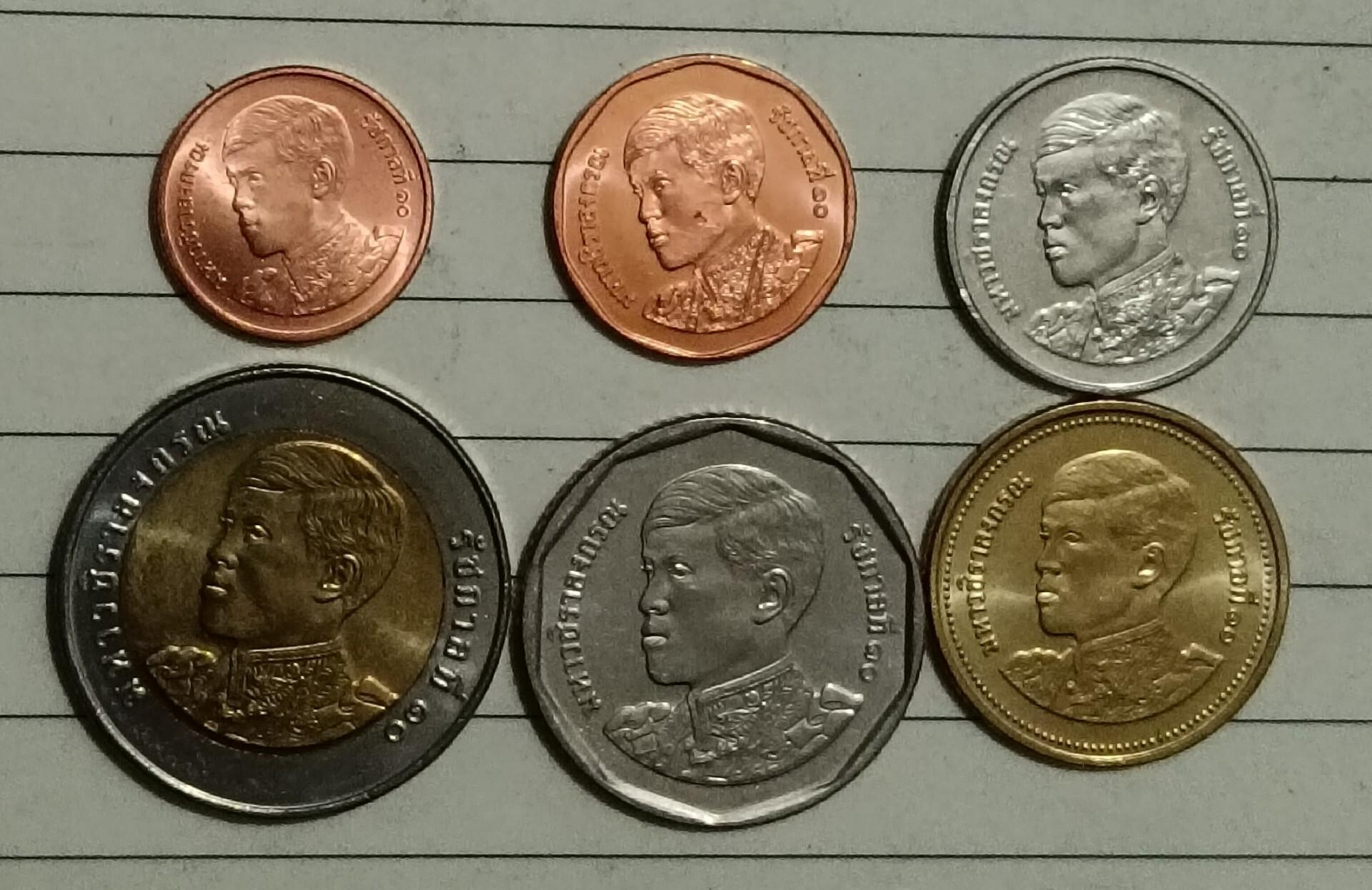 泰國硬幣，好品泰國拉瑪十世泰銖六枚，掛五，～ -3471 | Yahoo拍賣