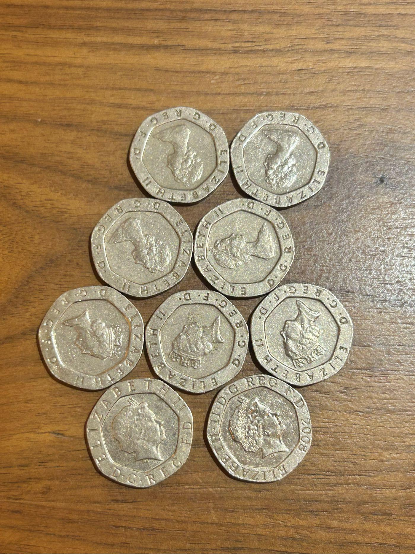 H2Shop】英國Britain UK 英鎊20便士Penny 1982-2008年伊莉莎白二世（英國女王）玫瑰圖案銅鎳合金錢幣硬幣| Yahoo拍賣