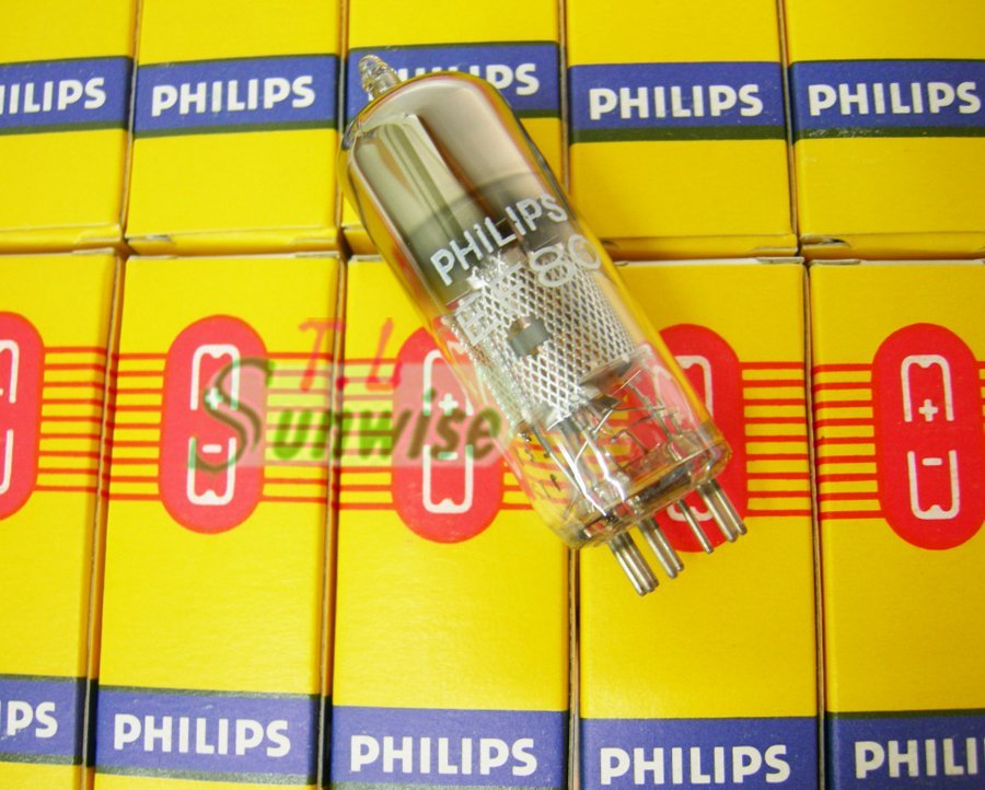 6BX6 ︽NO:9851 英國 PHILIPS EF80 (NIB) 真空管 金屬屏極 十字印模 一