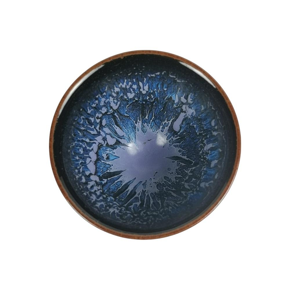 宋 古陶磁器 建窯 藍釉 窯変 盃 酒器 茶杯 兔毫盞 建