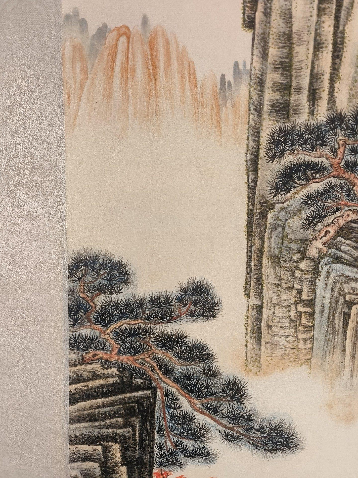 張大千近代精品山水卷軸，宣紙畫芯，私人收藏閒置字畫，近現代水墨藝術