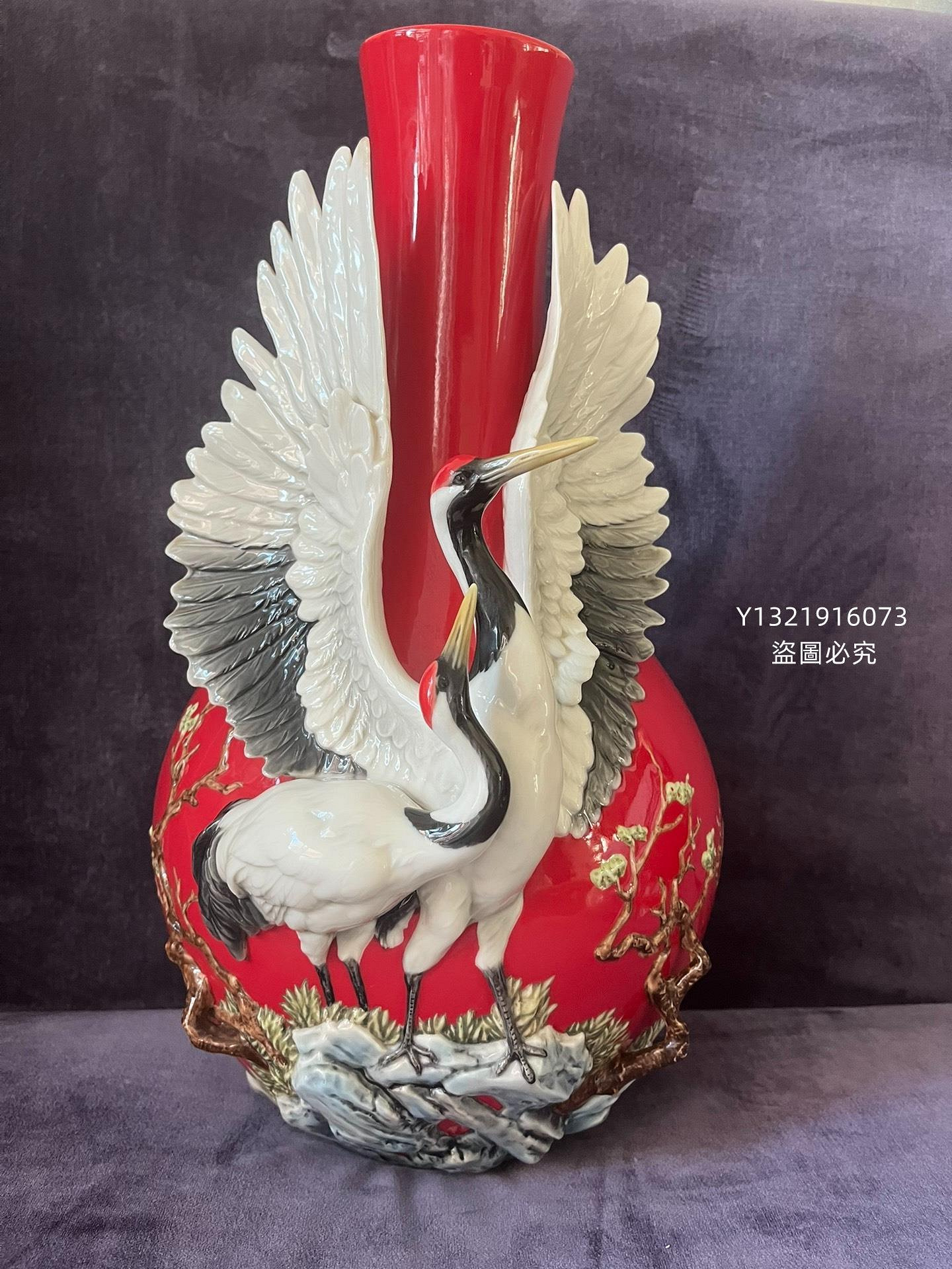 限定商品FRANZ フランツ フラワーベース花瓶 海鶴來朝 国立故宮博物館 FRANZ フランツ フラワーベース花瓶 海鶴來朝 国立故宮博物館