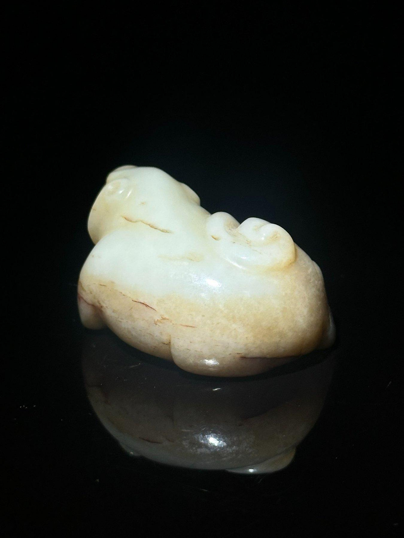 漢代玉把件瑞獸手把件和田玉自然沁色包漿玉質溫潤雕工老道| Yahoo拍賣
