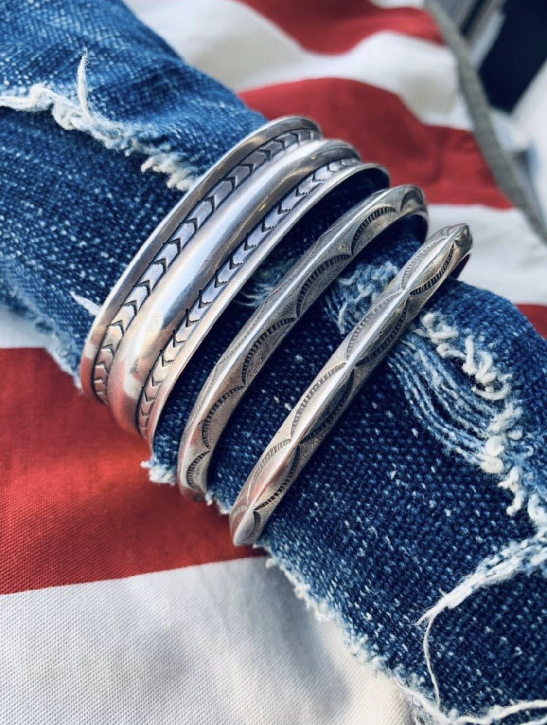 Visvim ict Navajo vintage bangle 印地安圖騰純銀手環size :F