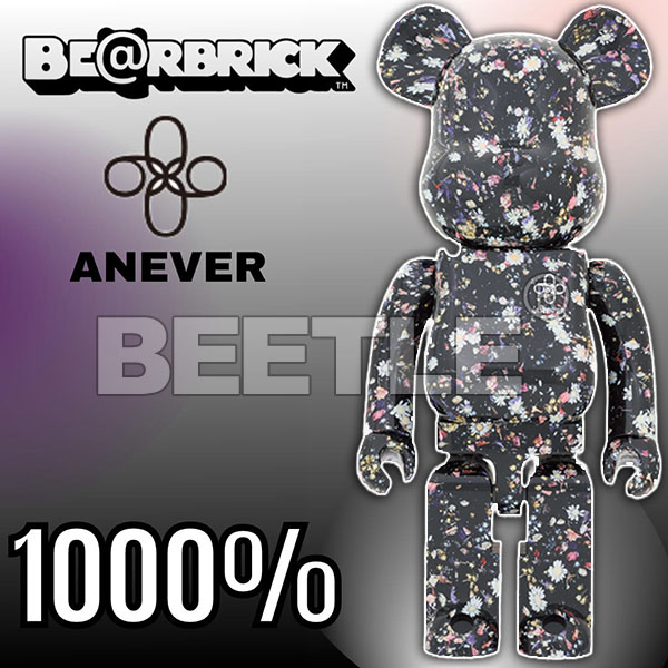 BEETLE BE@RBRICK ANEVER 黑色BLACK 乾燥花庫柏力克熊BEARBRICK 1000