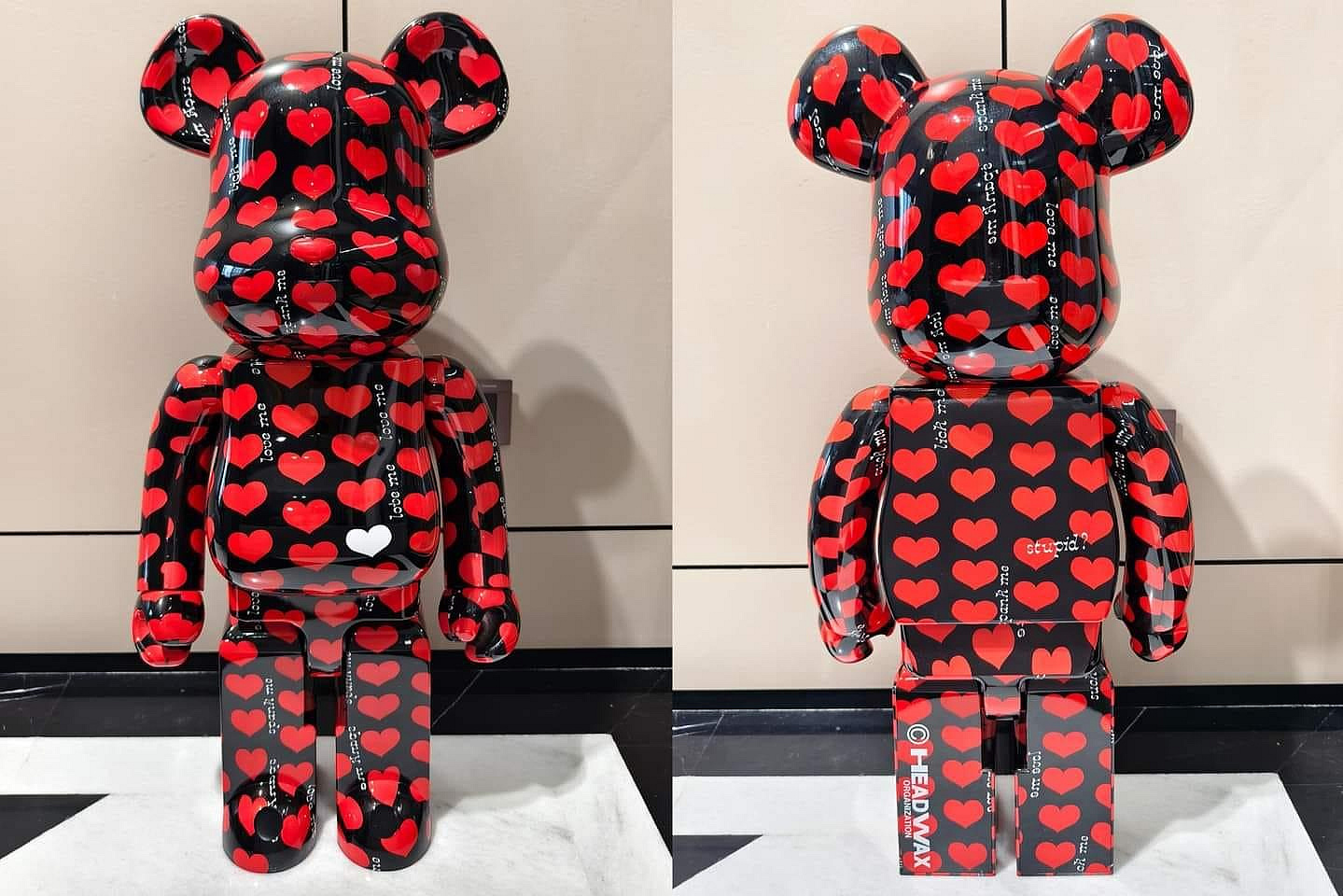 BE@RBRICK Black Heart 1000％ Be@rbrick Black Heart 1000% Collectible Figure by Medicom