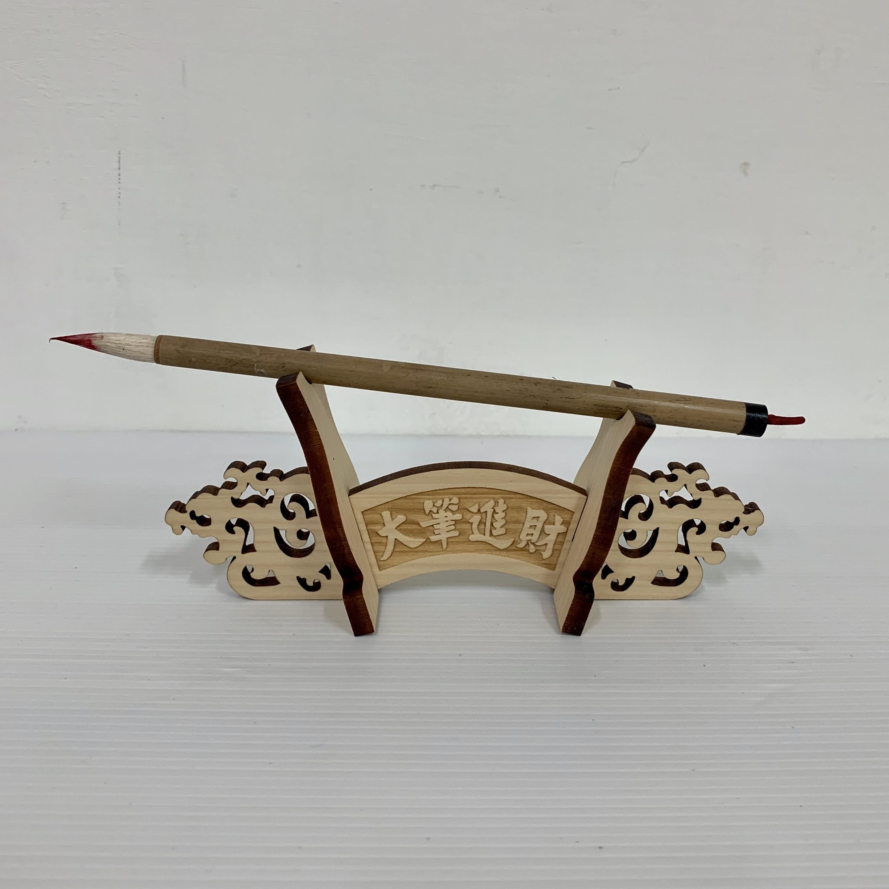 單層毛筆架/鋼筆架17.5cm 雙龍造型展示架| Yahoo拍賣