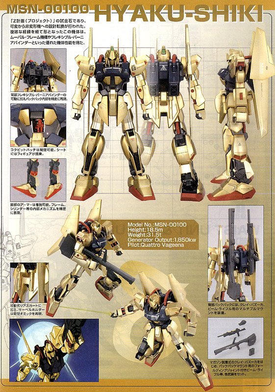 MSN–00100 HYAKU–SHIKI 百式   MG 完成品 Amazon.co.jp: Gundam MSN-00100 Hyaku-Shiki MG 1/100 Scale